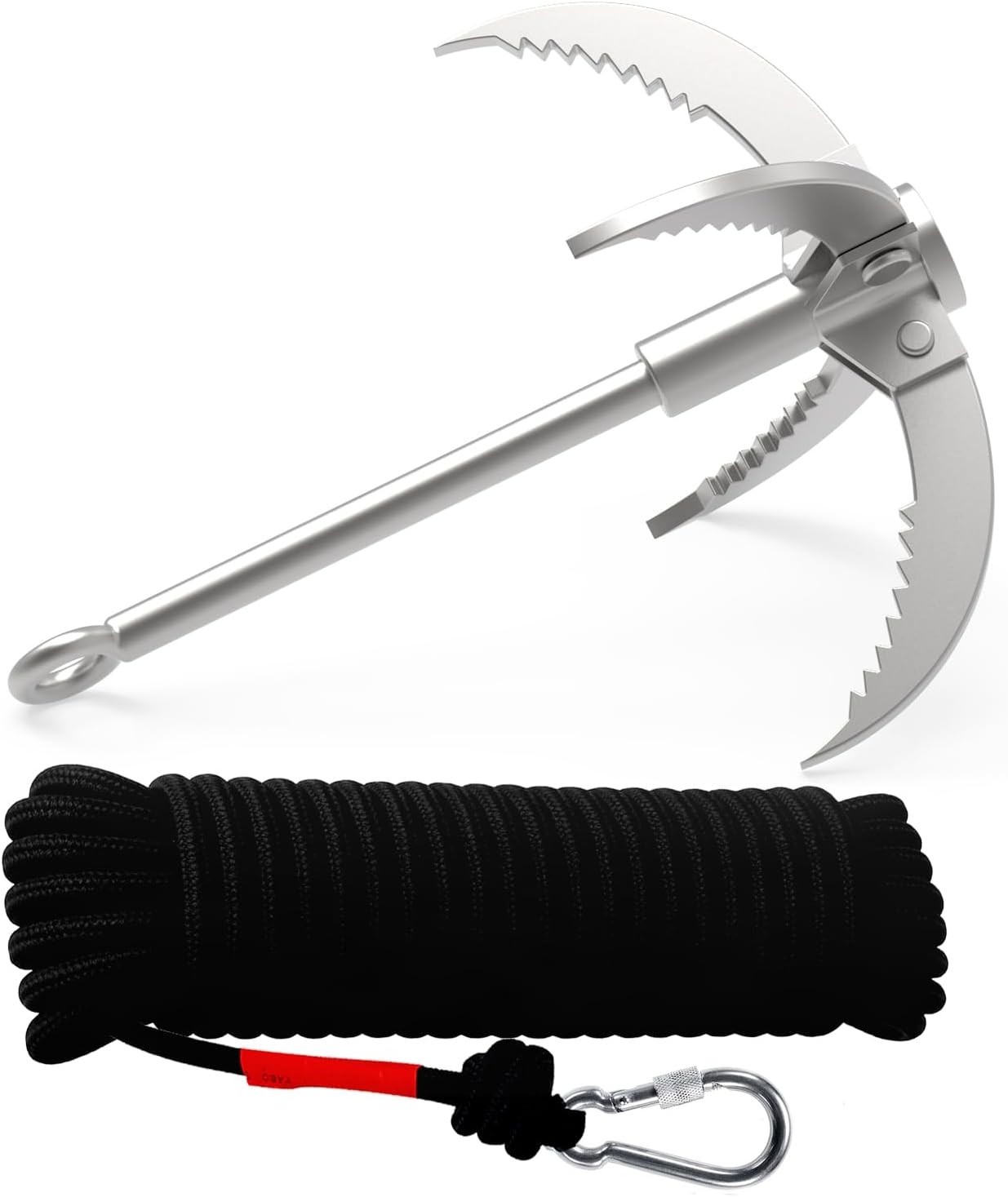 Ant Mag Grappling Hook Stainless Steel Claw Carabiner for Camping Hiking Tree Gr