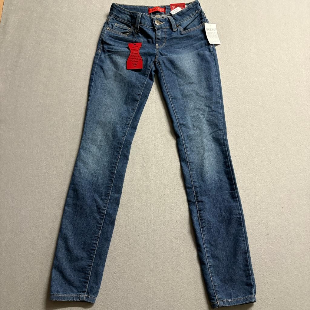 Guess Sienna Curvy Fit Skinny Jeans Womens Size 25 Blue Denim Stretch NWT