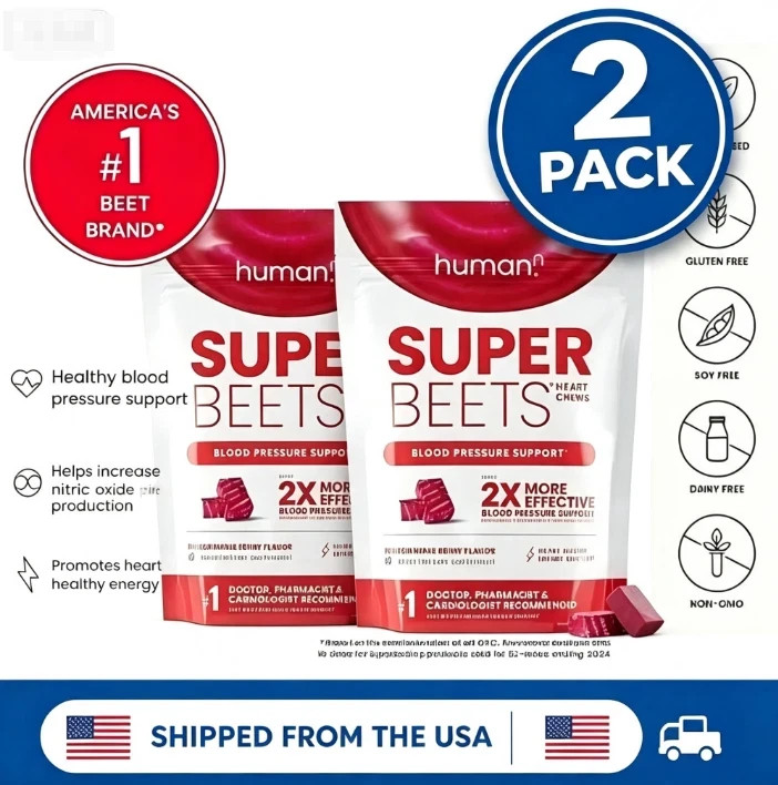 2pack Human-N Super Beets /  Pomegranate Chews for Heart Health 60 count