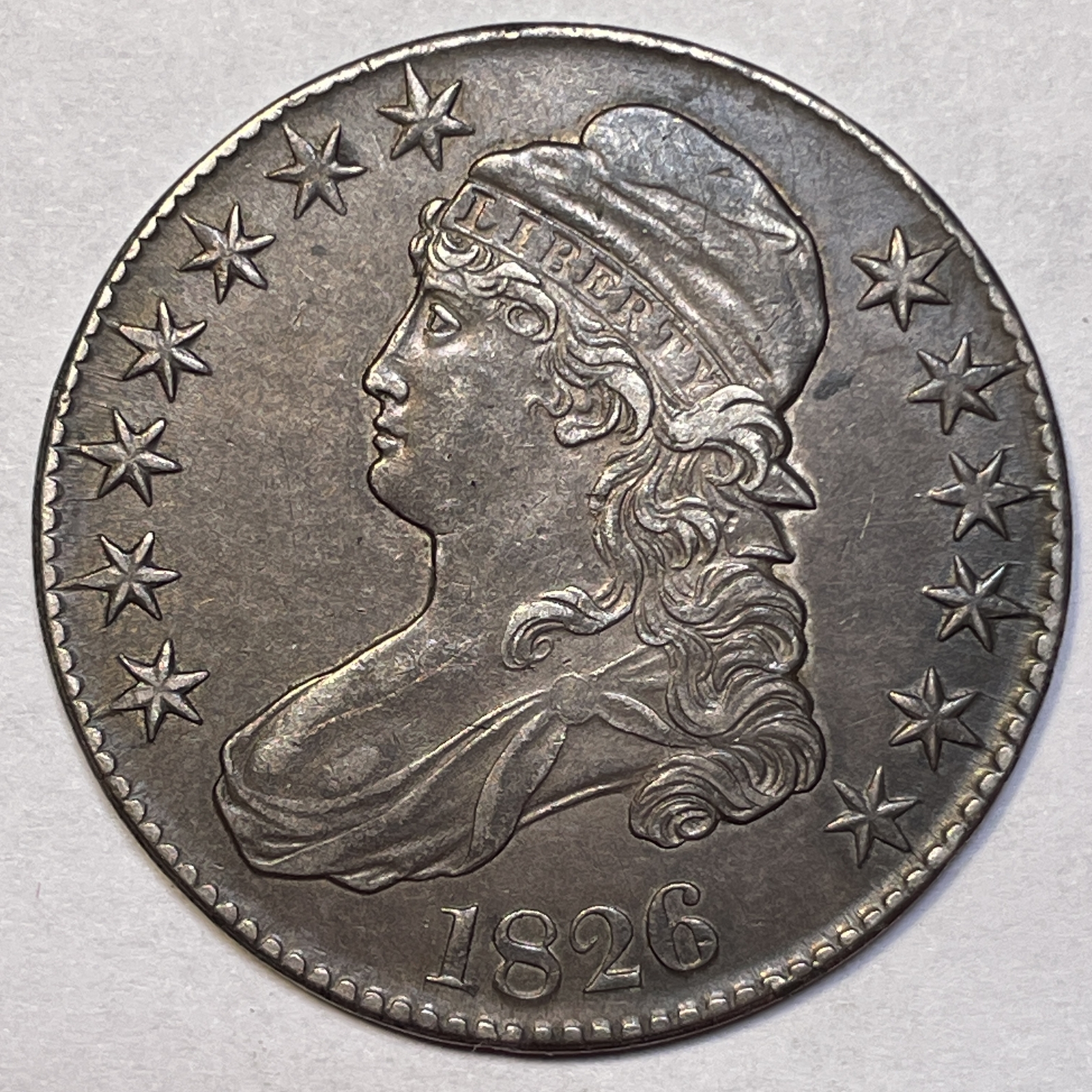 1826 Capped Bust Half Dollar Choice Almost Uncirculated AU+ Coin #20773