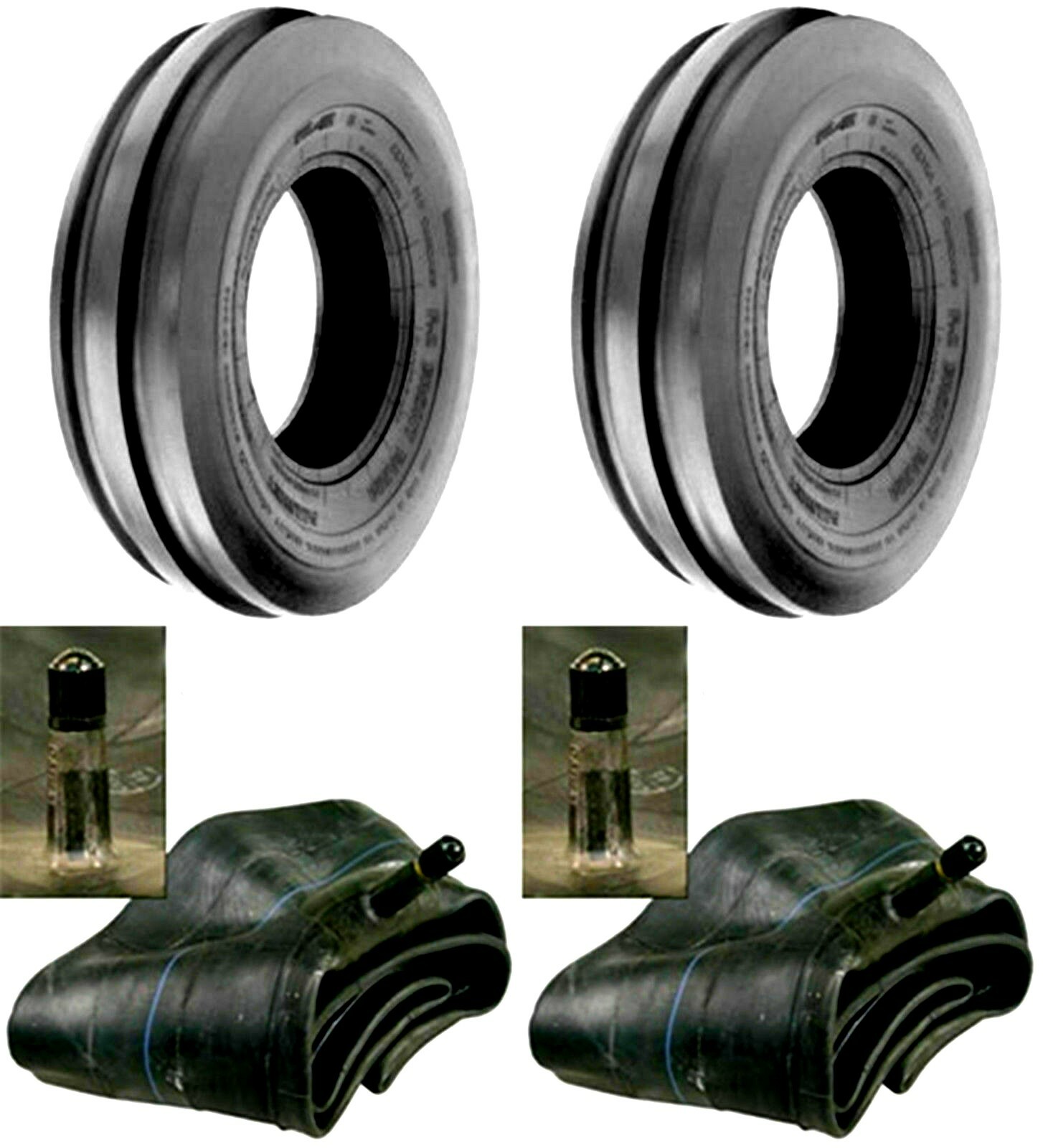 TWO New 4.00-15 Tri-Rib 3 Rib Front Tractor Tires w/ tubes 400-15 F2 3 Rib TWO New 4.00-15 Tri-Rib 3 Rib Front Tractor Tires w/ tubes 400-15 F2 3 Rib