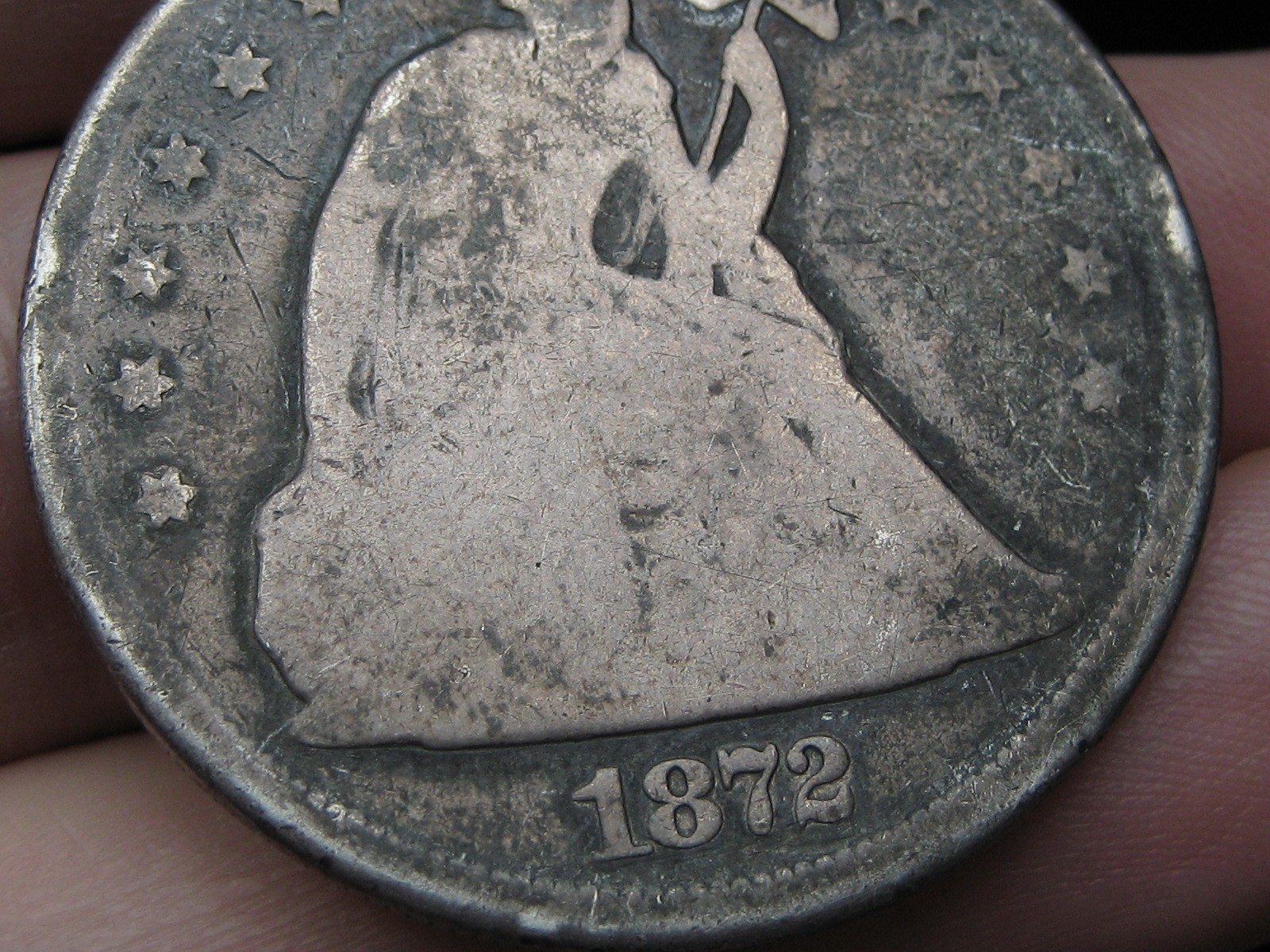 1872 P Seated Liberty Silver Dollar $1- Philadelphia, Good Details 1872 P Seated Liberty Silver Dollar $1- Philadelphia, Good Details