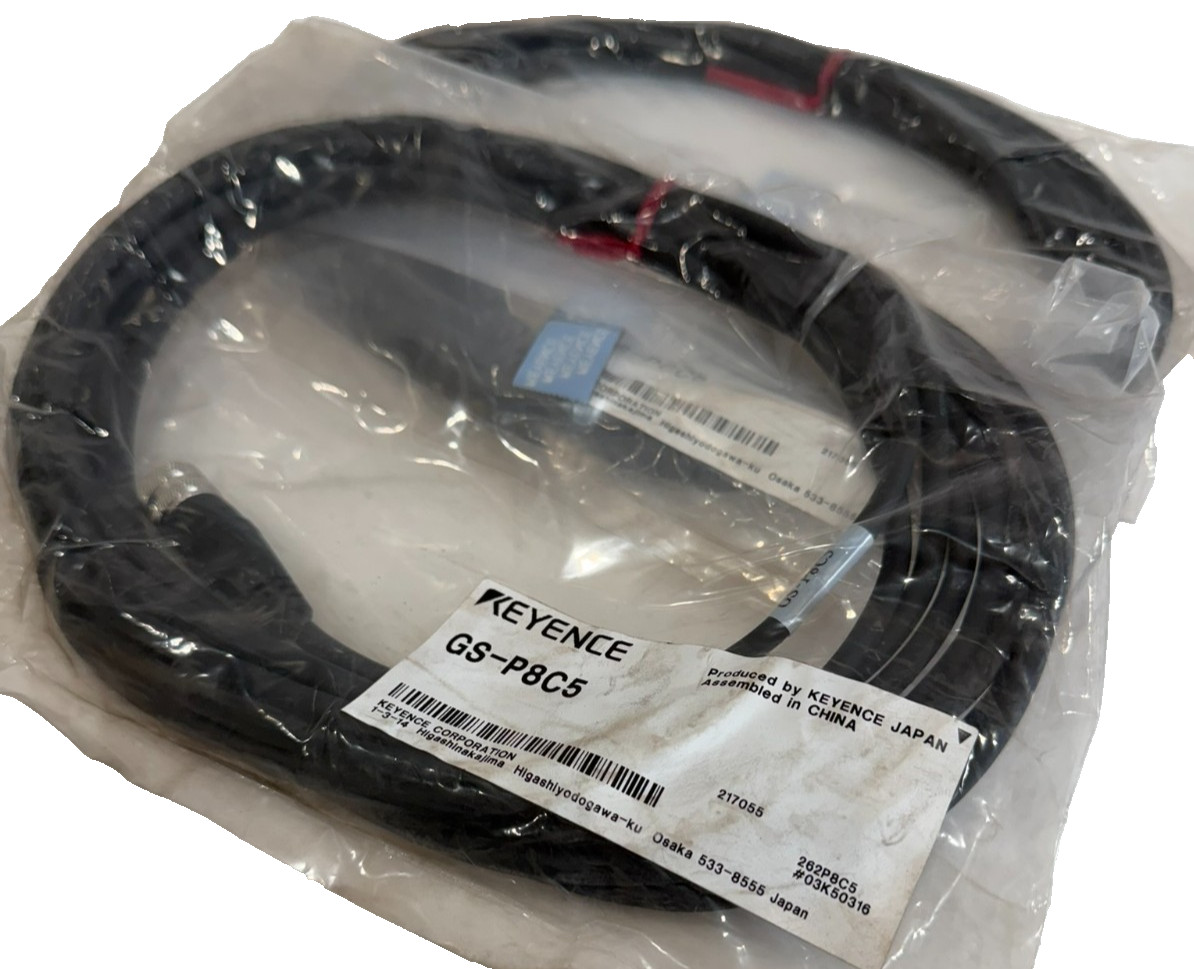 NEW LOT OF 2 KEYENCE GS-P8C5 CABLE GSP8C5