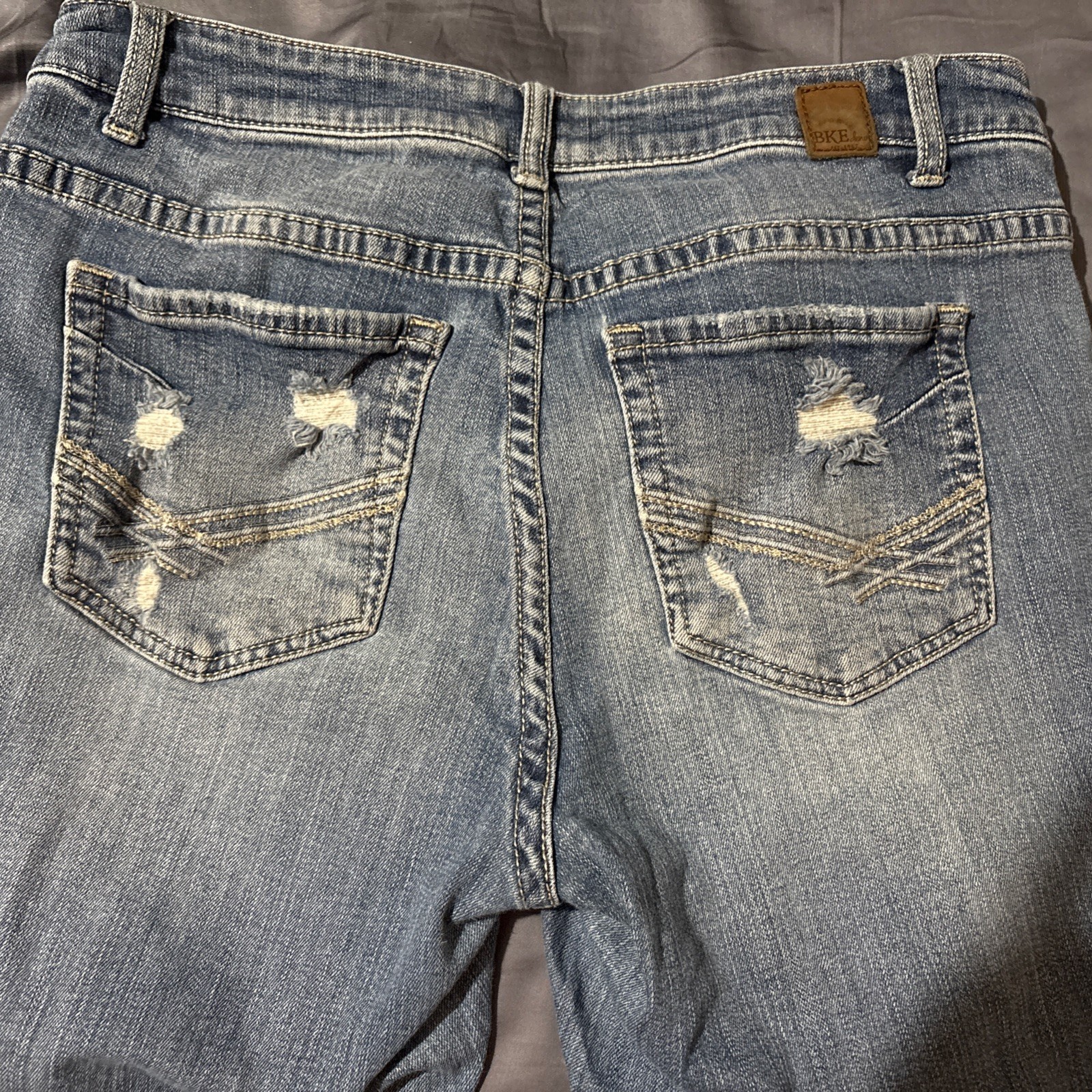 BKE Payton Bootcut Jeans Womens 30R Blue Medium Wash Mid Rise Stretch ABK2853