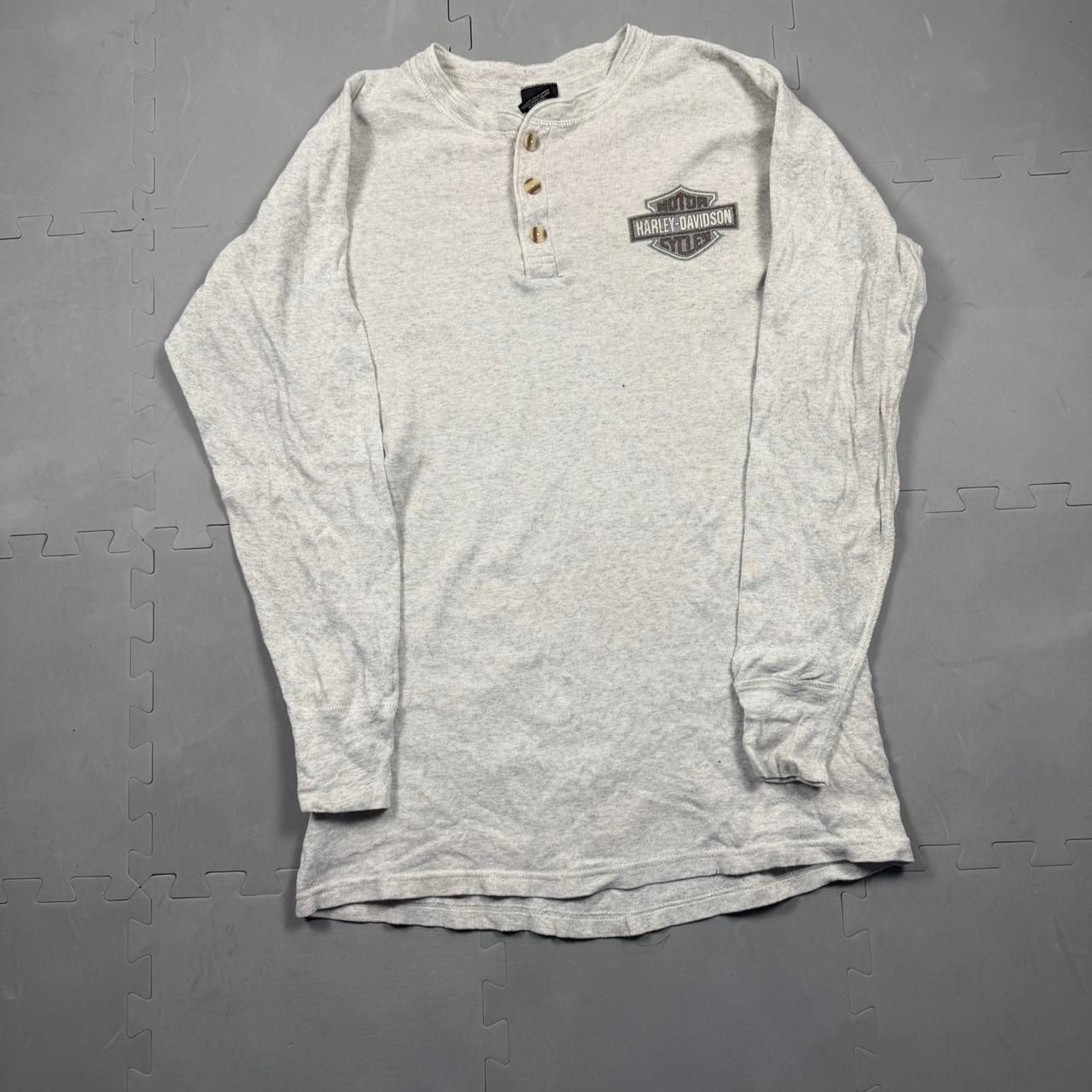 Vintage 1997 Harley-Davidson Long Sleeve Henley Thermal Shirt