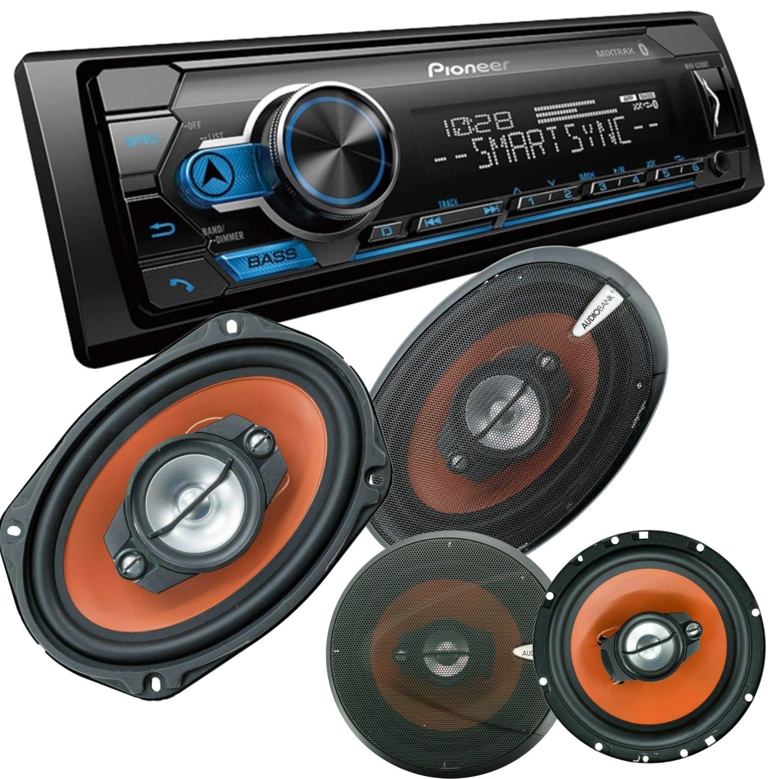 Pioneer MVH-S322BT Bluetooth Car Stereo w/ USB + Audiobank 6.5\