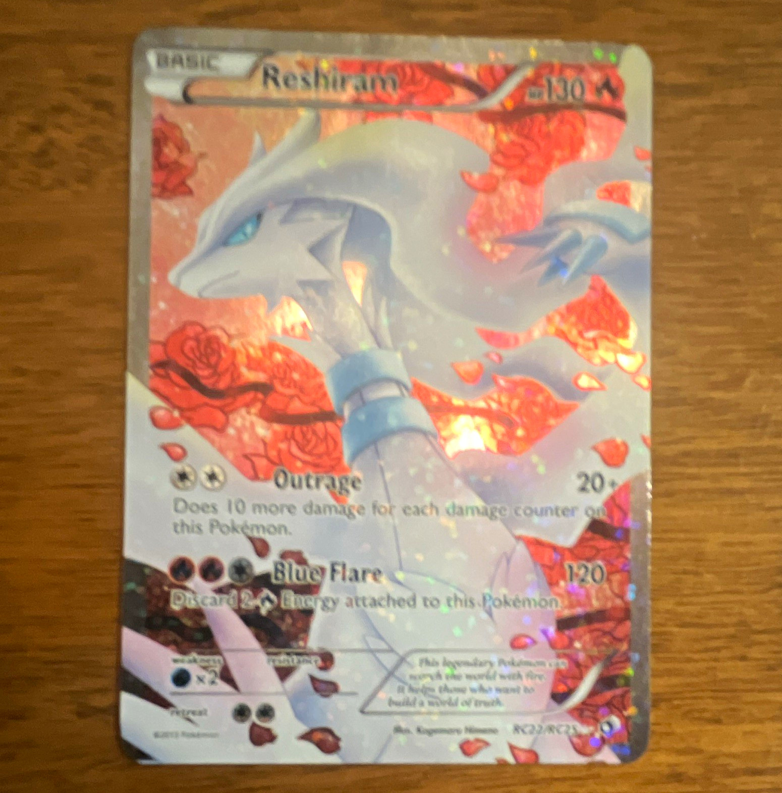 Pokemon TCG Reshiram RC22/RC25 Full Art Holo Ultra Rare English 2013 Pokemon TCG Reshiram RC22/RC25 Full Art Holo Ultra Rare English 2013