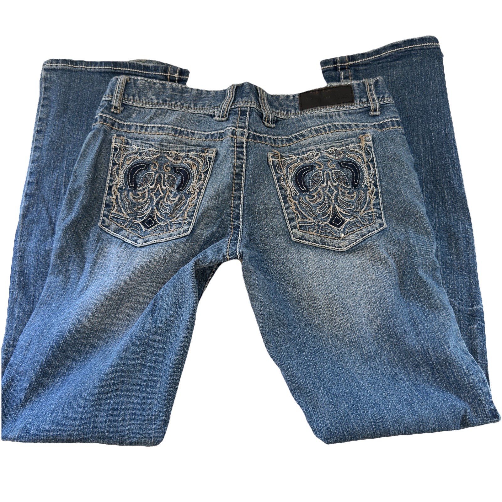 Twenty-one Black Jeans Women\'s 9/10R Blue Low Rise, Skinny Boot Distressed