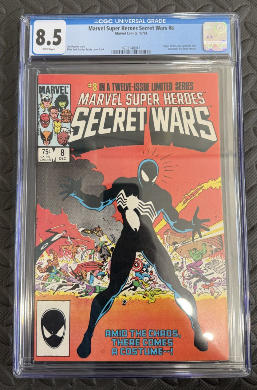 Marvel Secret Wars #8 CGC 8.5 1984 1st Black Suit Spider-Man Venom Origin Key