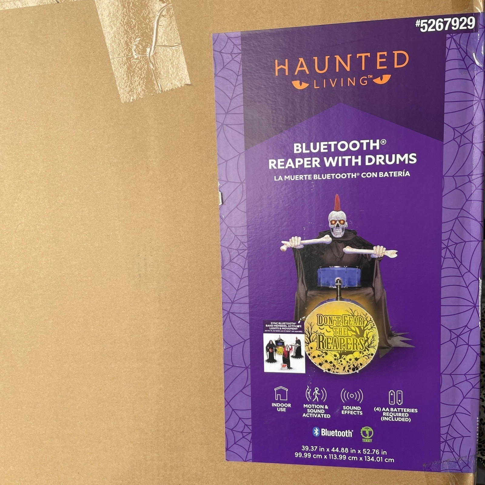 Haunted Living Bluetooth Reaper with Drums Halloween Animatronic 5267929 NEW
