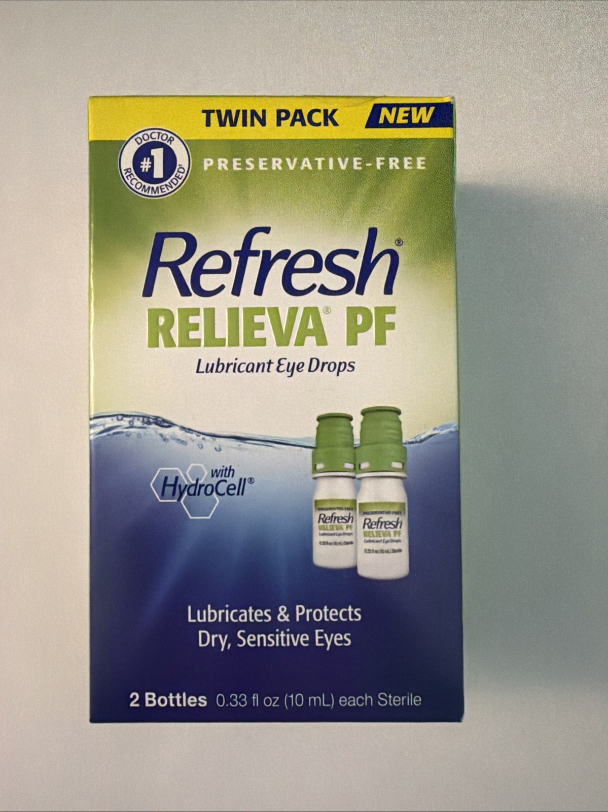 New Twin Pack 2 Bottles Refresh Relieva PF Lubricant Dry Eye Drops EXP 2028+