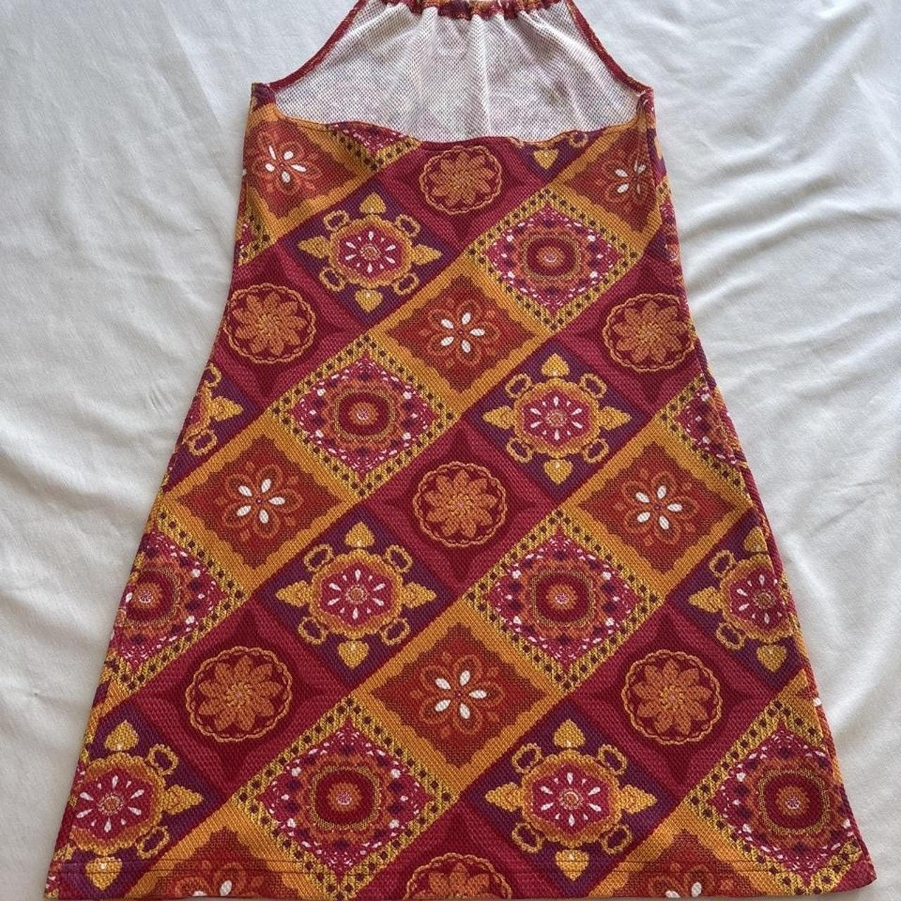 RARE Vintage Byer Too Manufacturer Sample Halter Mini Dress 70s Mod Retro M