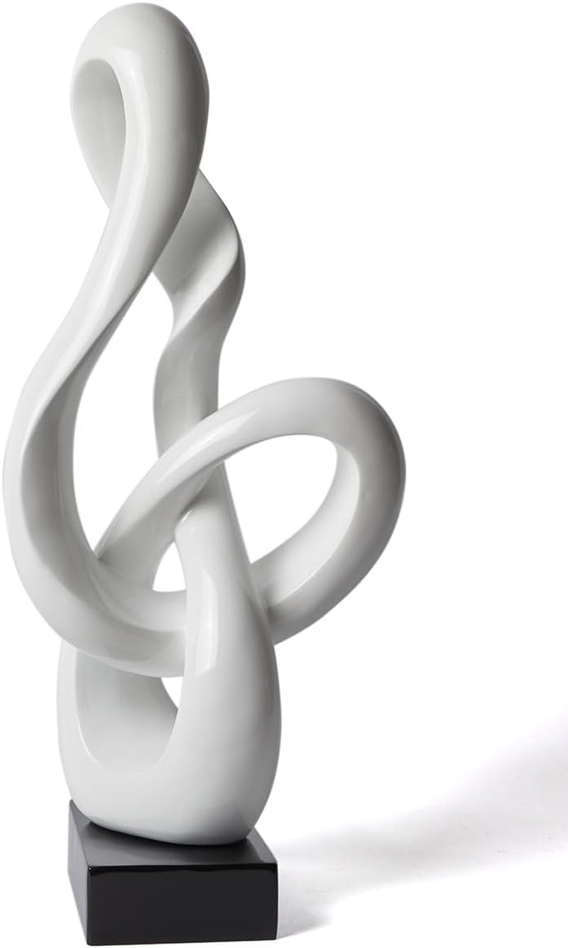 Music Note Sculpture Decor Treble Statue Gifts Polyresin Home Arts White 22.5