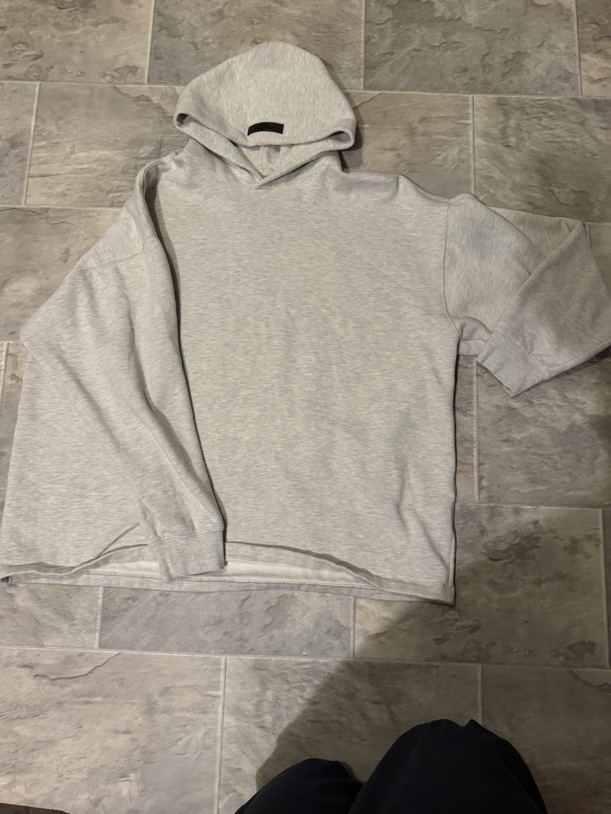 ESSENTIALS Fear of God Gray Logo Hoodie & White Lace-Up Sneakers Lot 0-3M