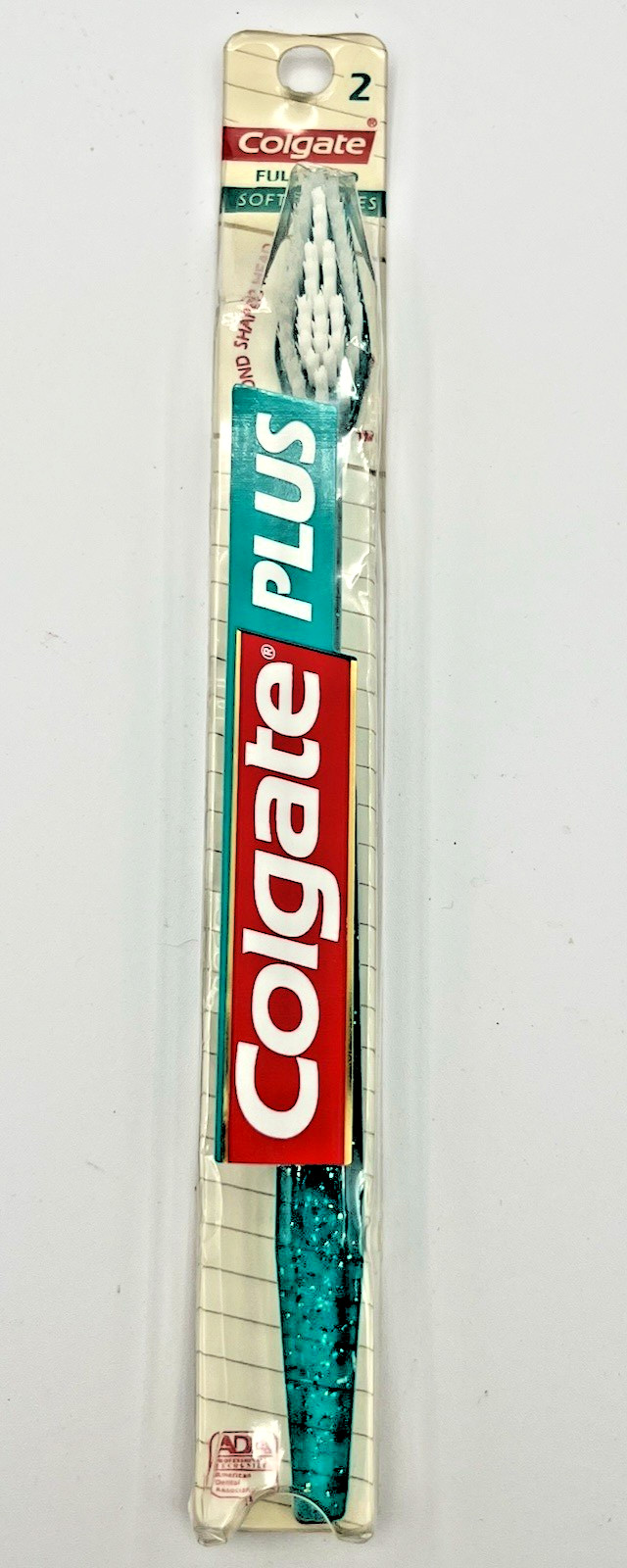 Vintage Colgate Plus Toothbrush Diamond Shaped Full Head Soft Bristles No 2 NEW