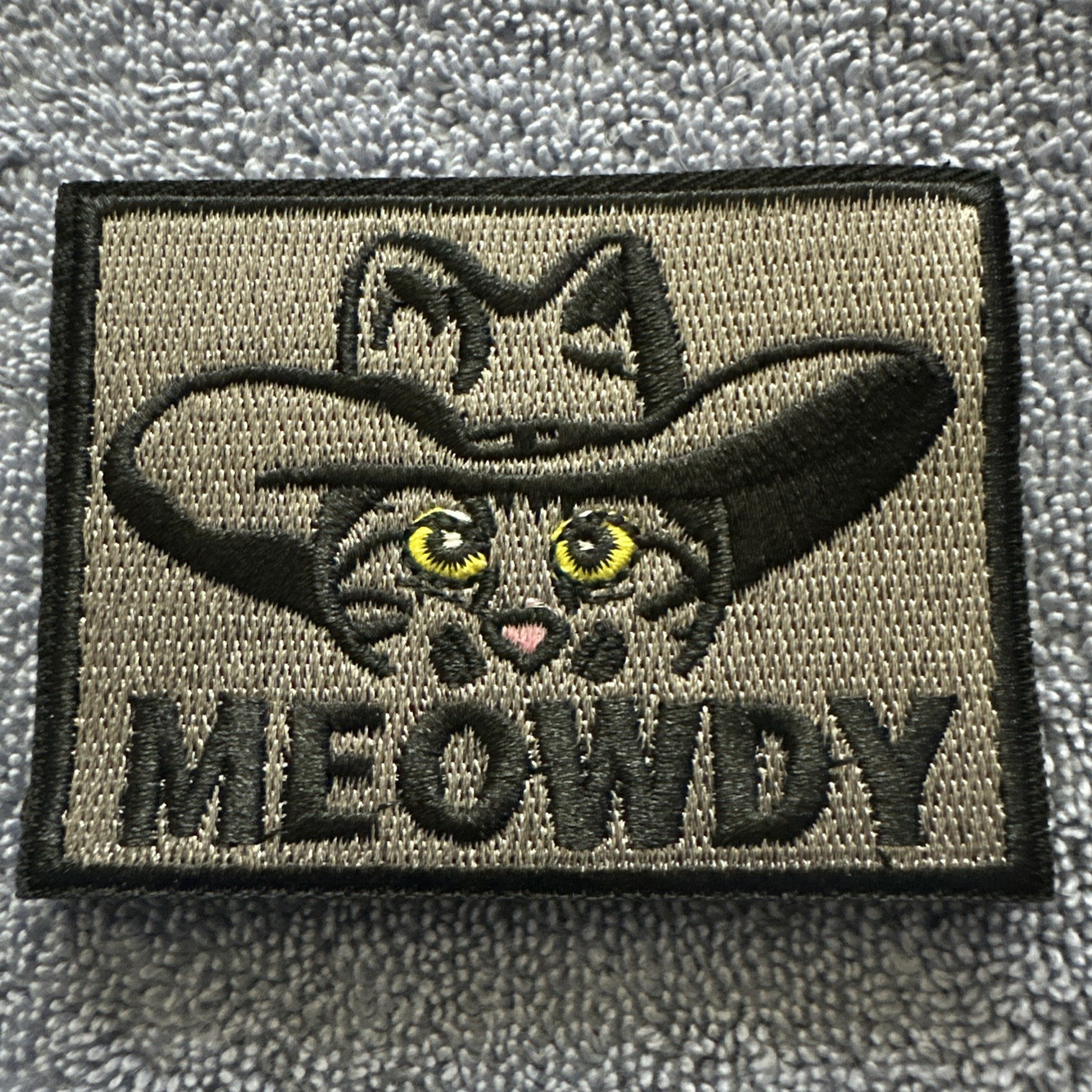 MEOWDY 2x3 Embroidered Morale Patch Hook Backing Brand New