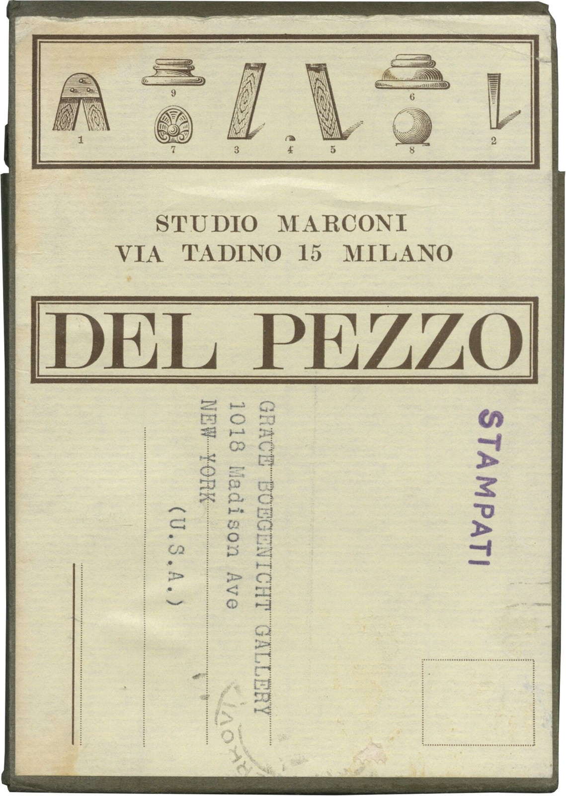 LUCIO DEL PEZZO Original catalog for 1968 exhibition with an invitation #170634