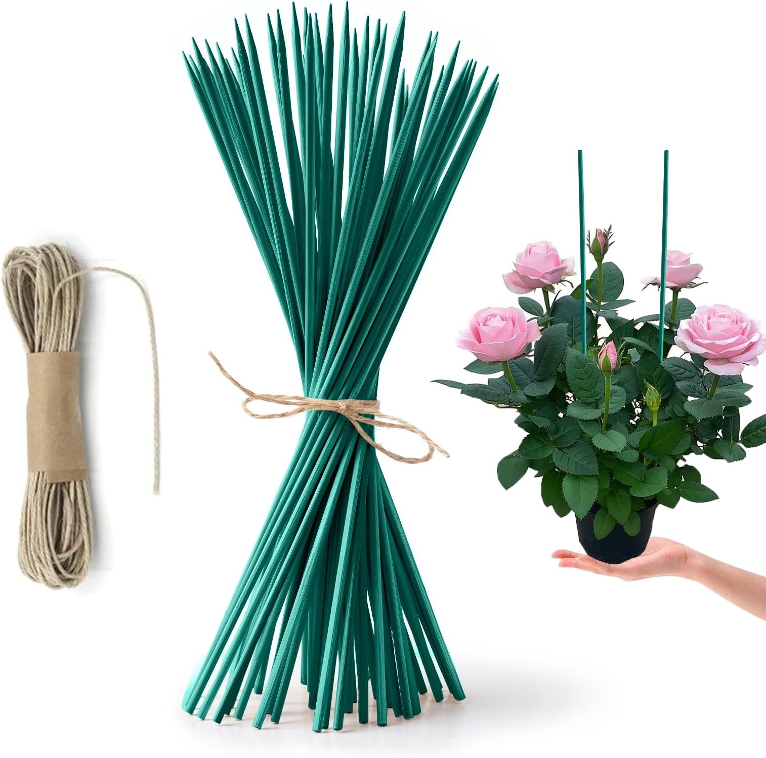Bamboo plant stakes 12 inch 50 pack garden support wooden sticks outdoor Bamboo plant stakes 12 inch 50 pack garden support wooden sticks outdoor