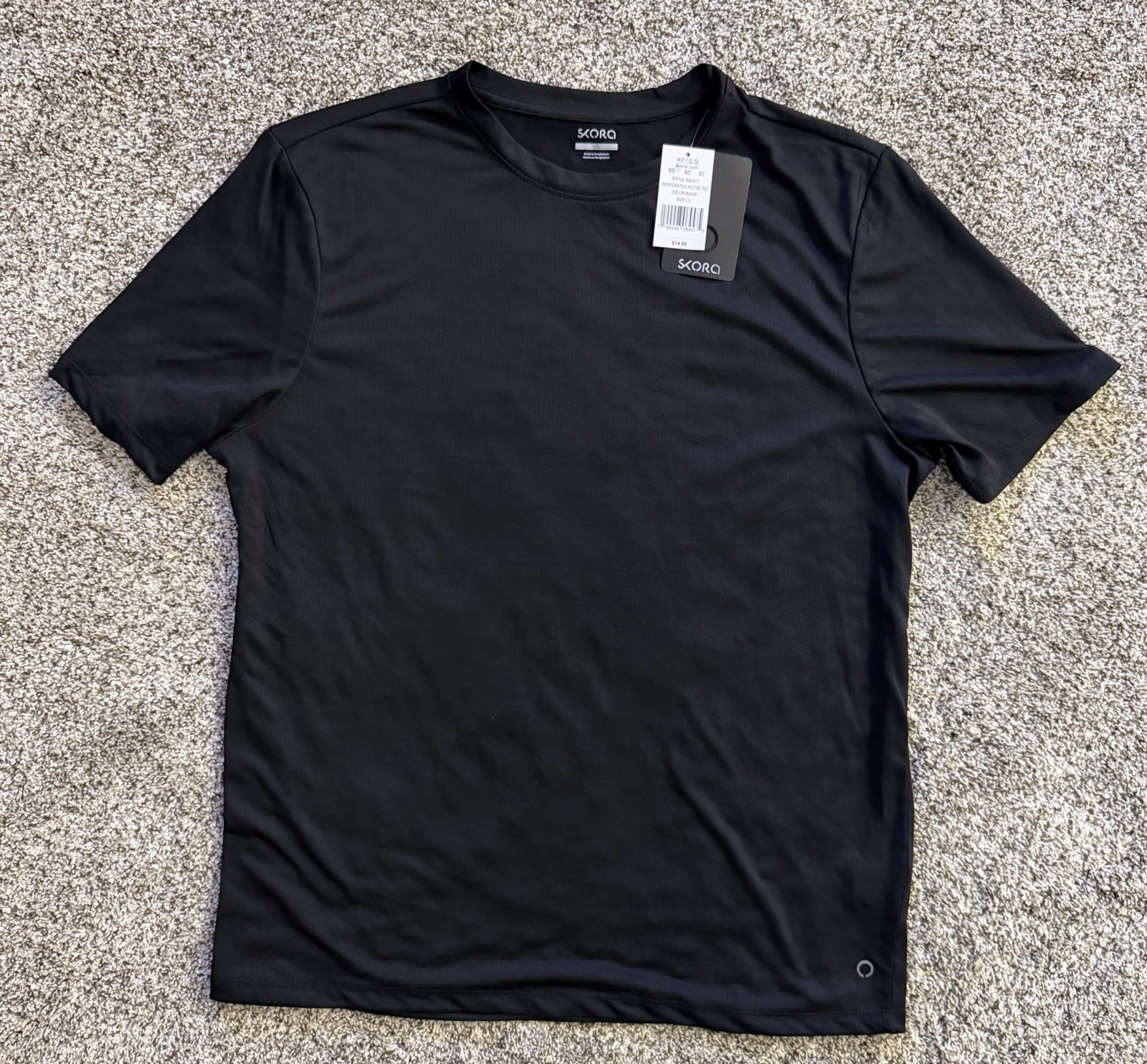 Skora Men’s Athletic Shirt, Black, Size Large, NWT