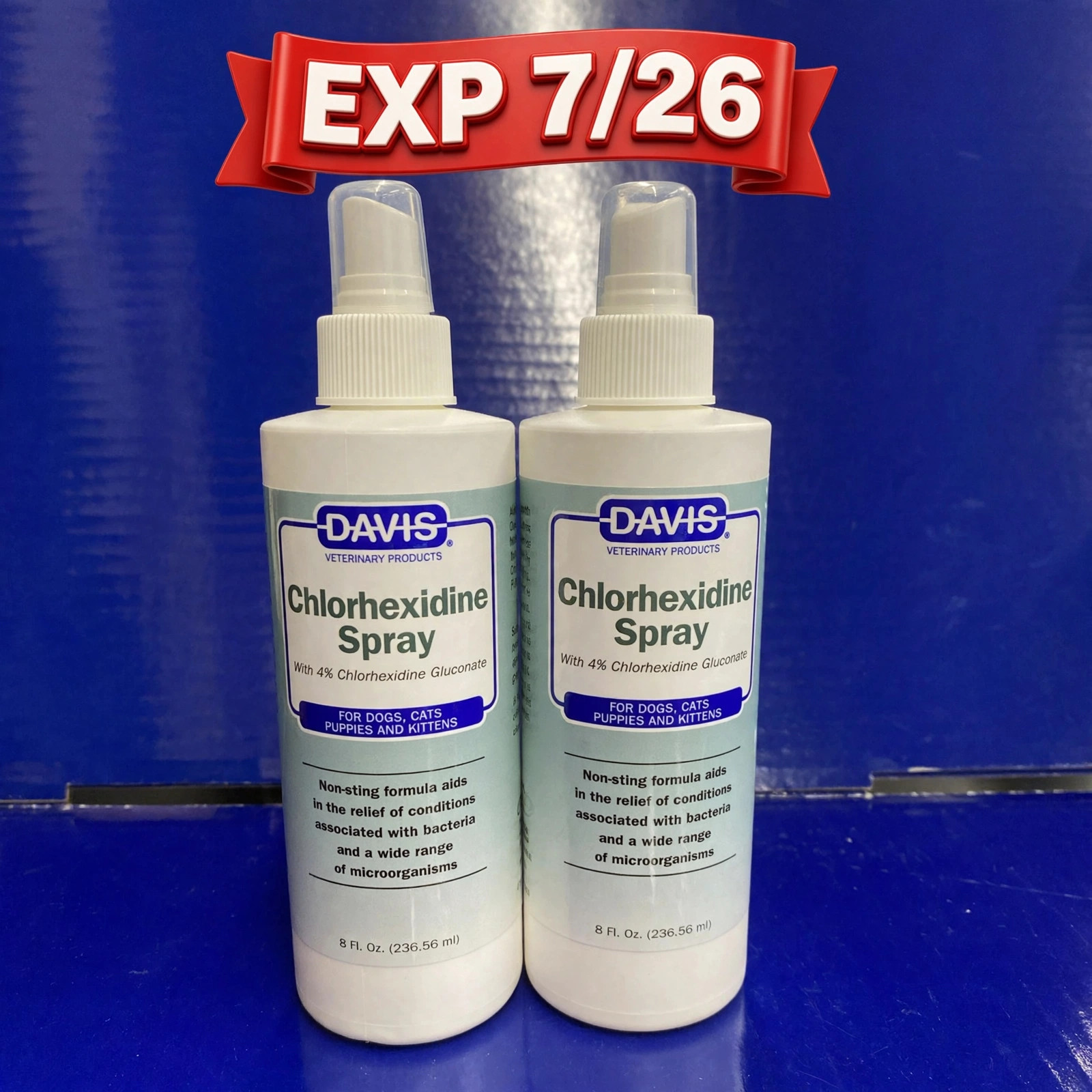 Epx Date 07/26+ - 2X Davis Chlorhexidine Spray, 8 Fl Oz