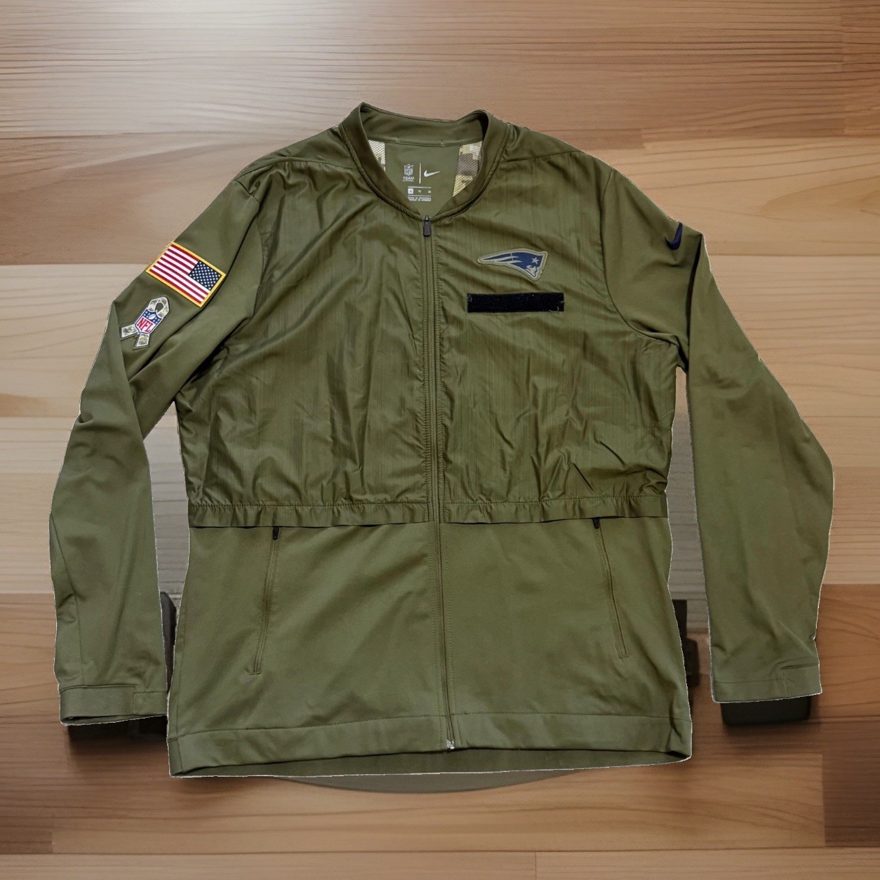 Nike New England Patriots Jacket Mens XL Salute To Service Green NFL Football