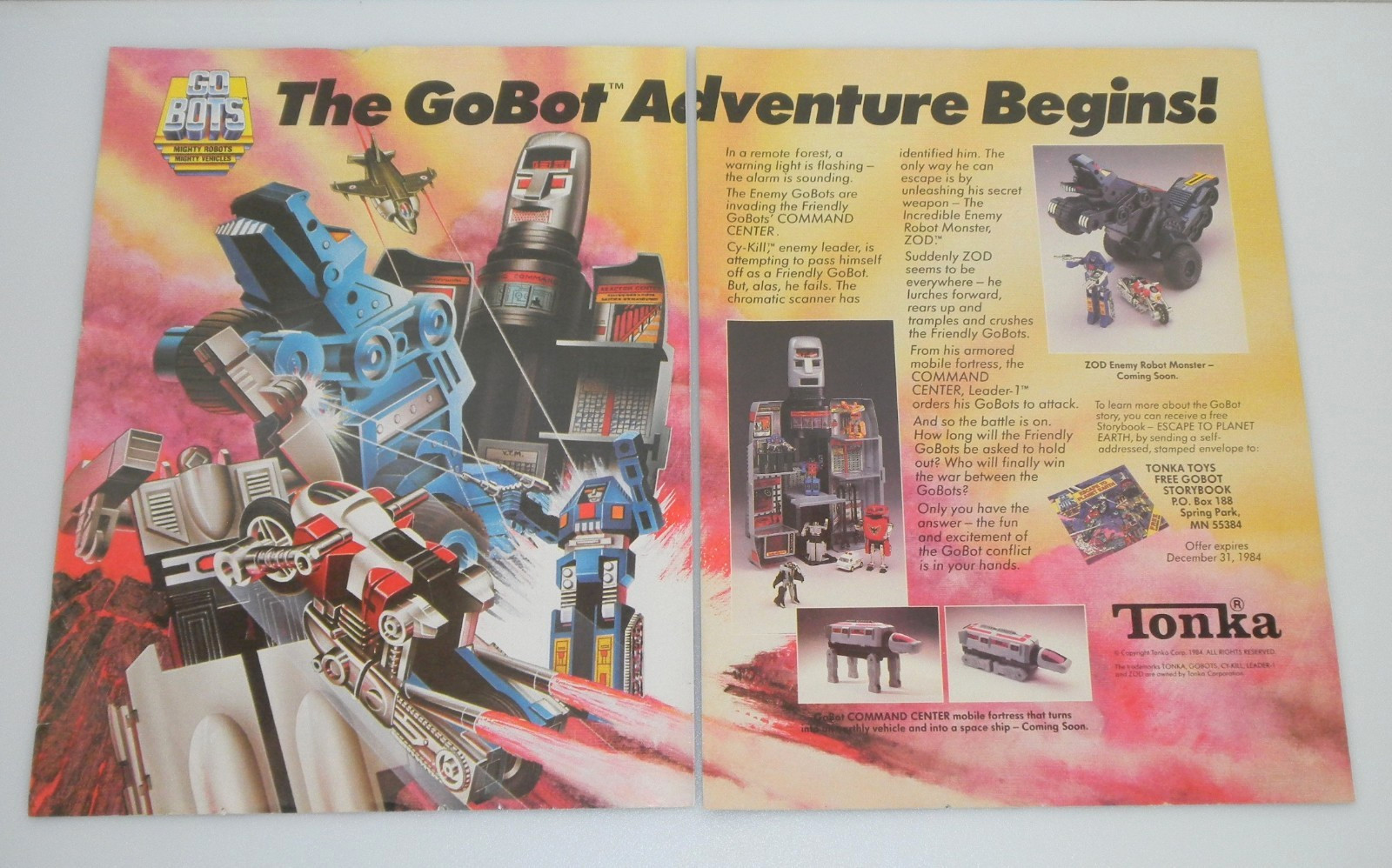 1984 The GOBOTS Adventure Begins Vintage Magazine Ad Print Poster Toy Promo Lot