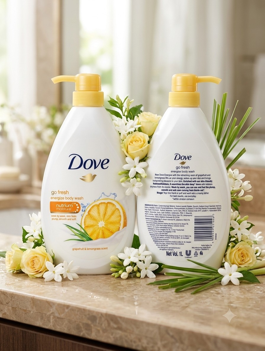 Dove Go Fresh Body Wash Grapefruit & Lemongrass Moisturizing 1L