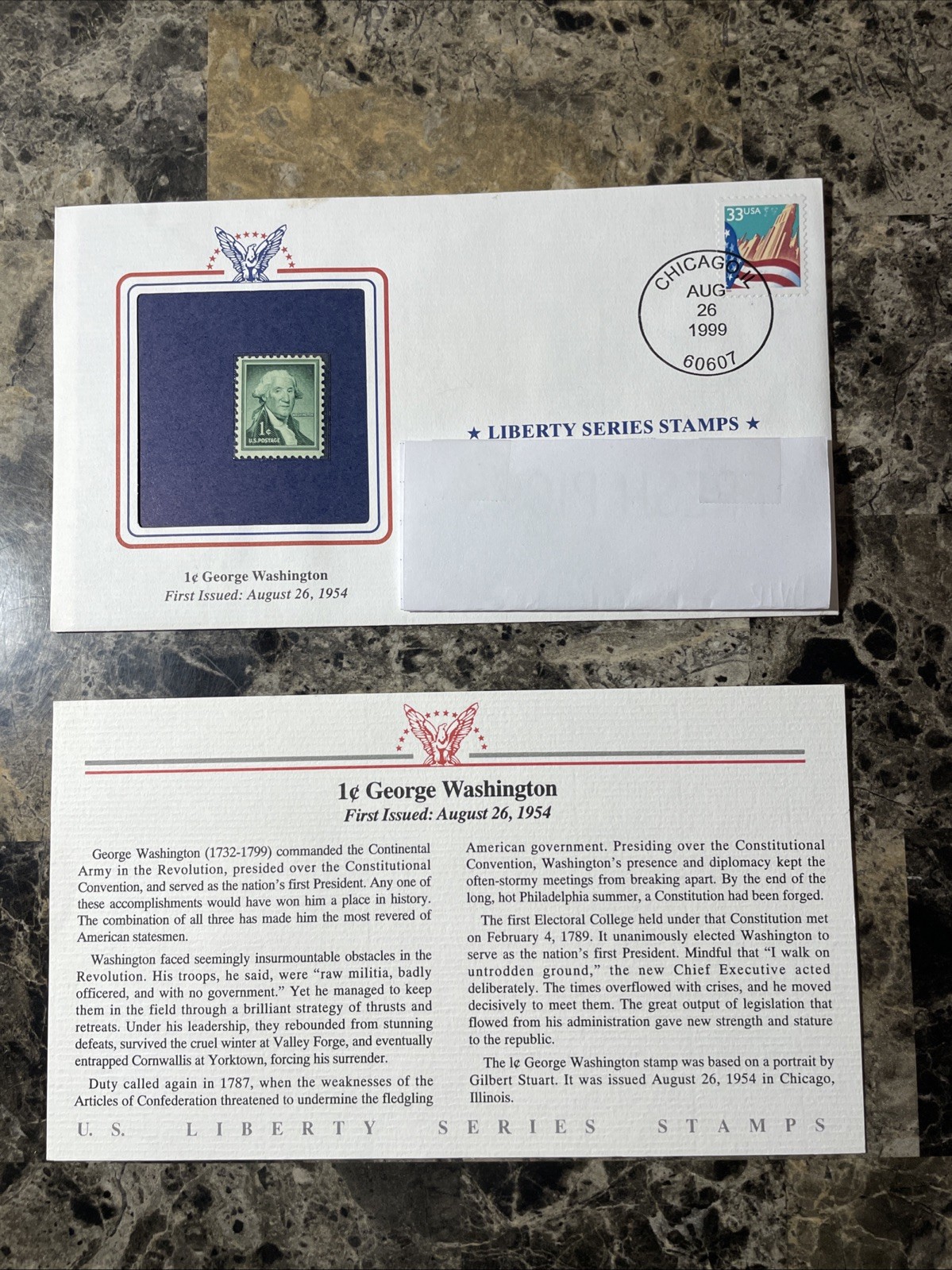 Uncirculated RARE  1954 George Washinton 1st Issue Rich Green 1c Stamp