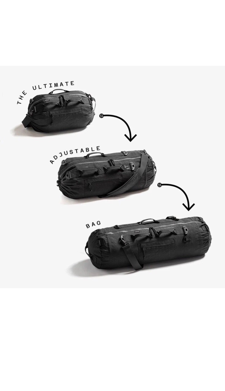 Piorama A10 The Adjustable Bag Black Collapsible Duffel Bag New Piorama A10 The Adjustable Bag Black Collapsible Duffel Bag New