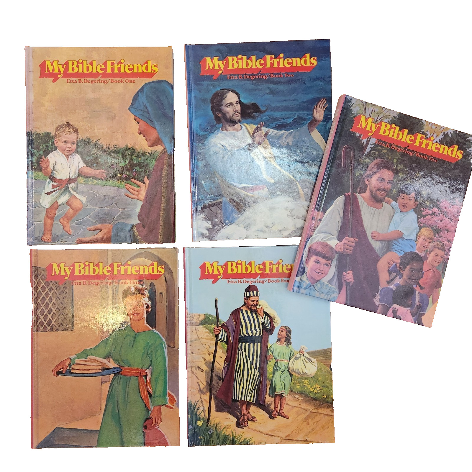 My Bible Friends 1977 Color Illustrated LOT of 5 Book Set By Etta Degering My Bible Friends 1977 Color Illustrated LOT of 5 Book Set By Etta Degering