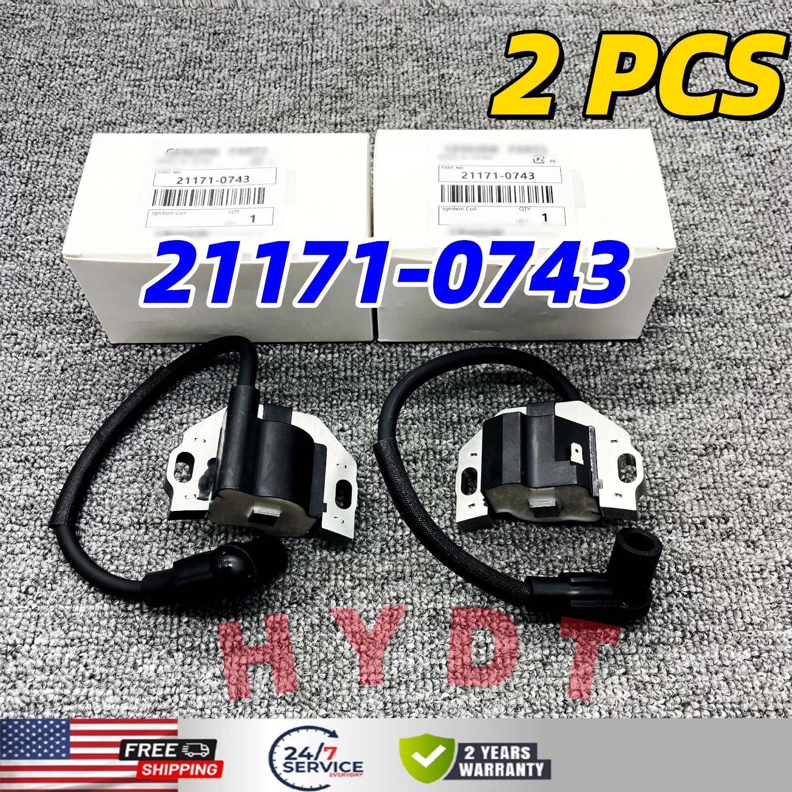 2pcs Ignition Coils for Kawasaki 21171-0743 21171-0711 21171-7041 21171-7047