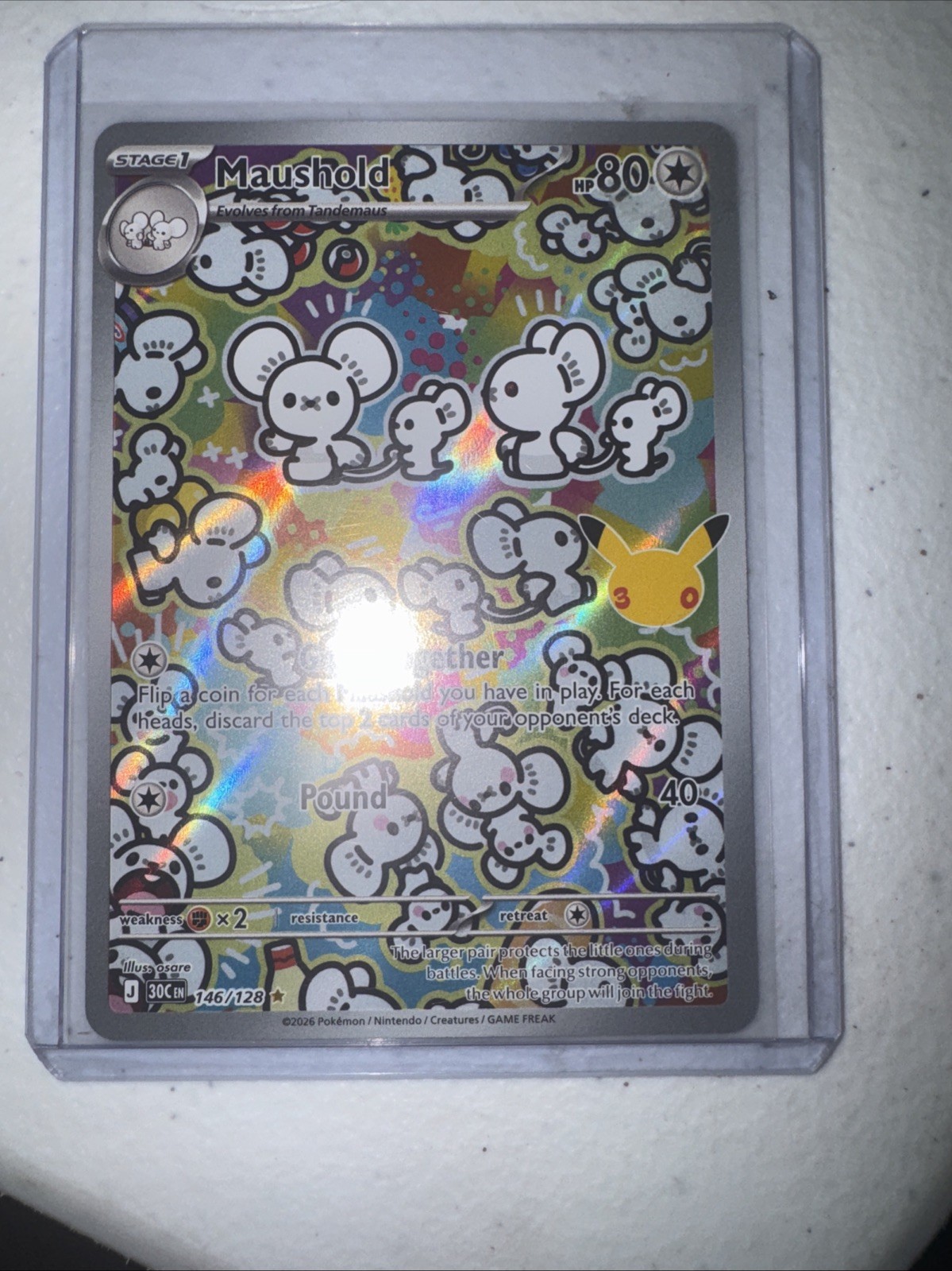 Pokémon TCG Maushold Illustration Rare 30th Anniversary 146/128