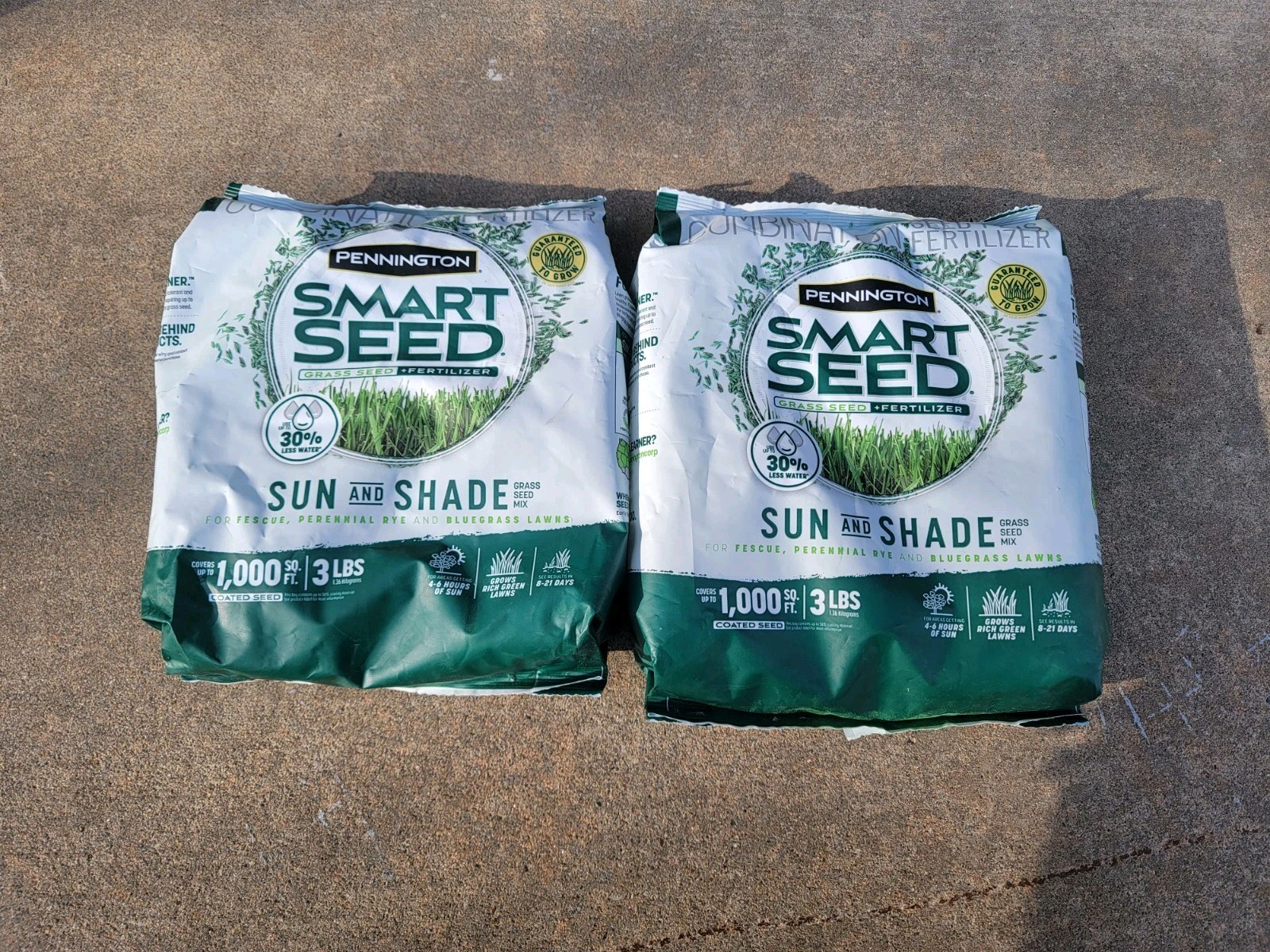 2x Pennington Smart Seed Sun & Shade Grass Mix - 3 lb 2x Pennington Smart Seed Sun & Shade Grass Mix - 3 lb
