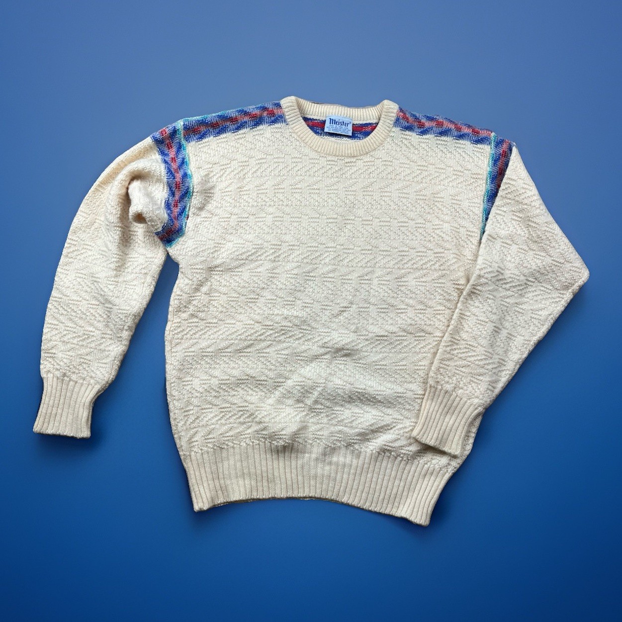 Vintage Meister Sweater Men Large Geometric Ski Wool Hong Kong 80s 90s Vintage Meister Sweater Men Large Geometric Ski Wool Hong Kong 80s 90s