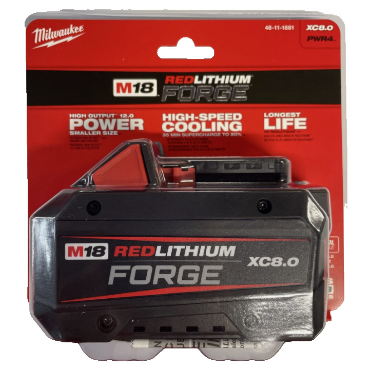 Genuine Milwaukee 48-11-1881 M18 REDLITHIUM FORGE XC8.0 Battery NEW IN PACK Genuine Milwaukee 48-11-1881 M18 REDLITHIUM FORGE XC8.0 Battery NEW IN PACK