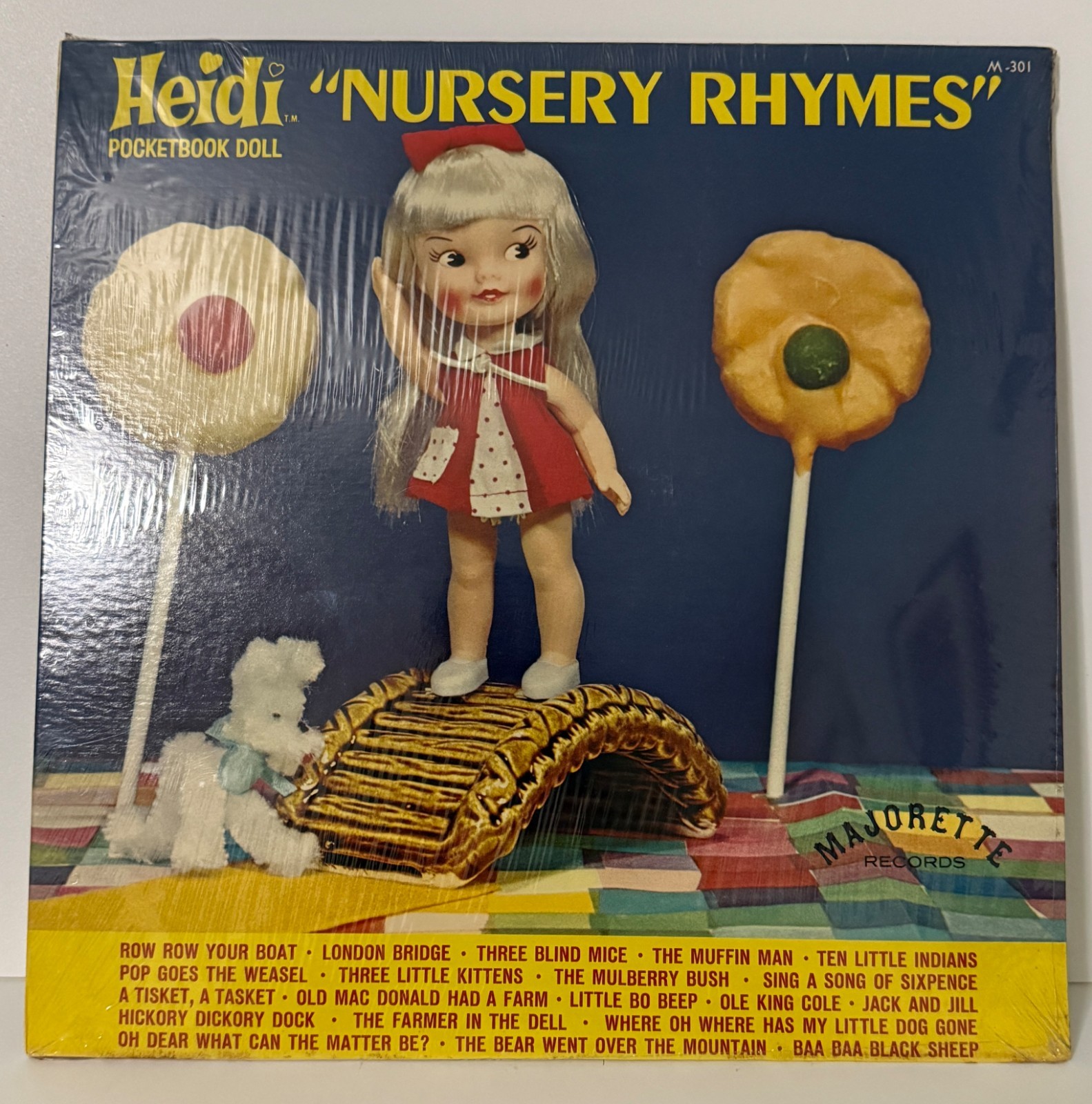 Vintage Heidi Pocketbook Doll Nursery Rhymes 33 1/3 LP Majorette Record M-301