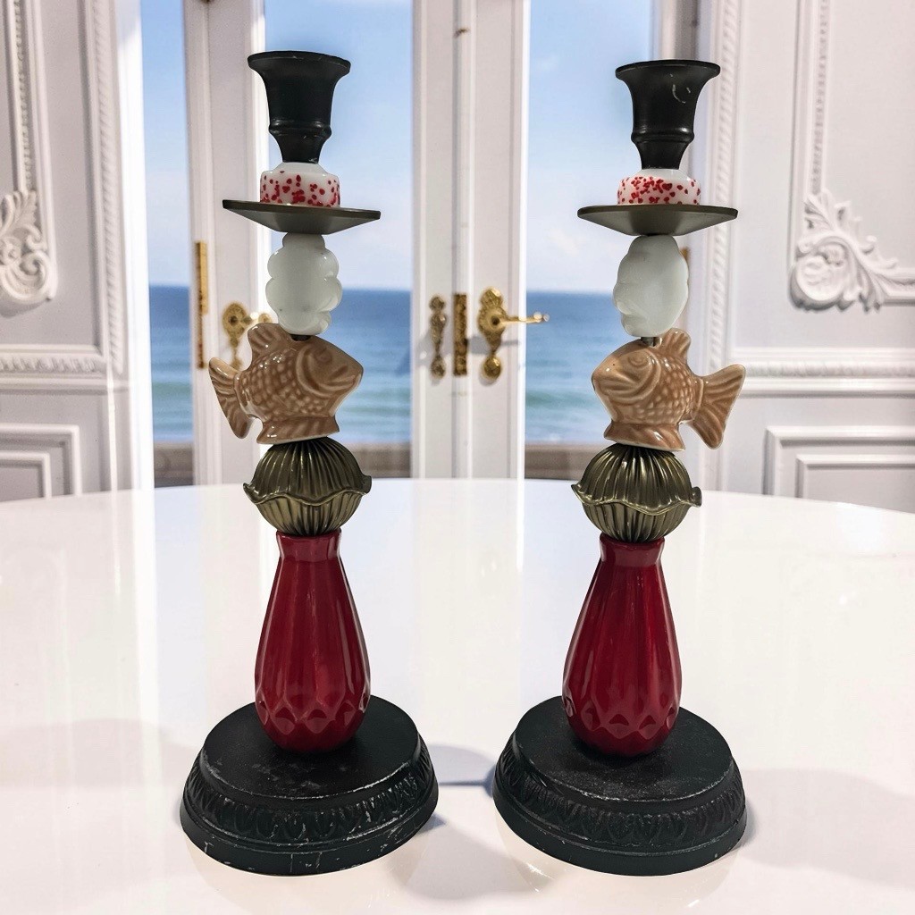 Pair Miho Unexpected Things Ceramic Candlesticks in the Coral Reef Design Pair Miho Unexpected Things Ceramic Candlesticks in the Coral Reef Design