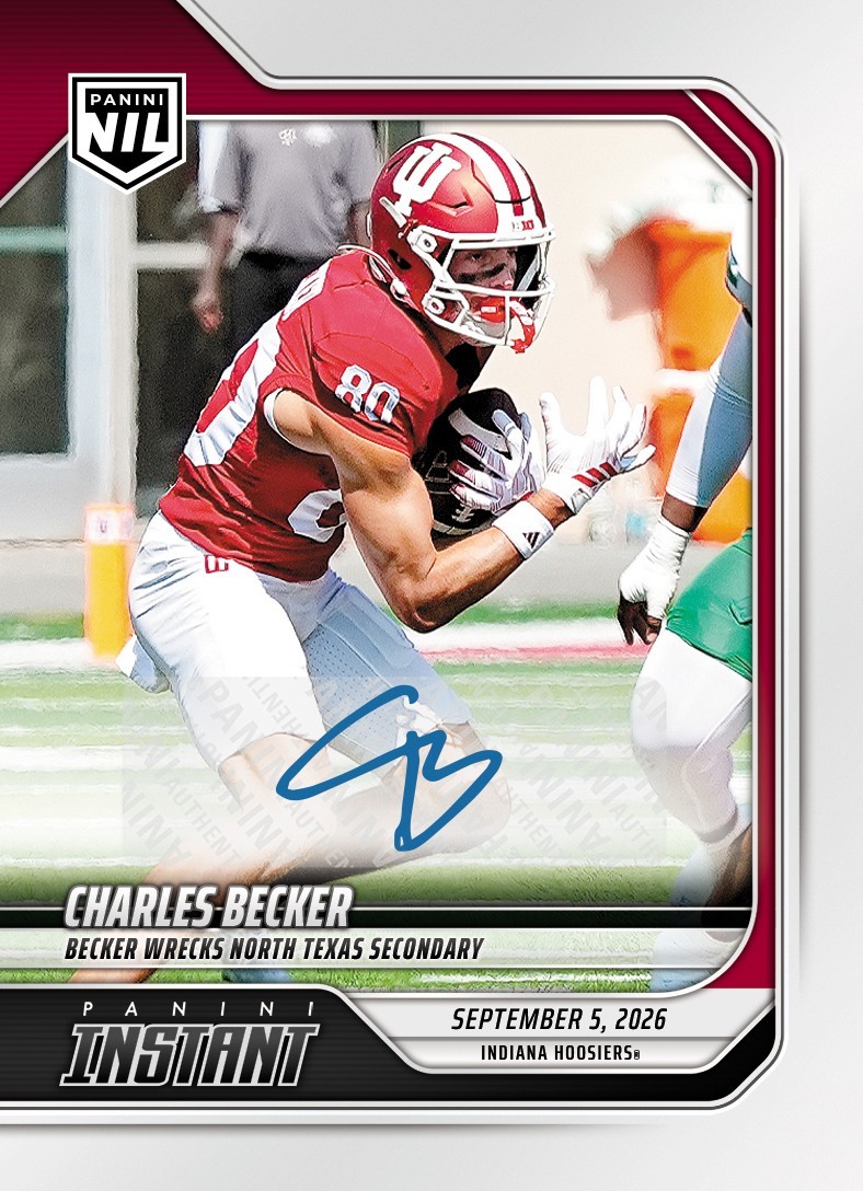 2026 Panini Instant NCAA NIL AUTO Charles Charlie Becker SSP /49 Presale Indiana 2026 Panini Instant NCAA NIL AUTO Charles Charlie Becker SSP /49 Presale Indiana