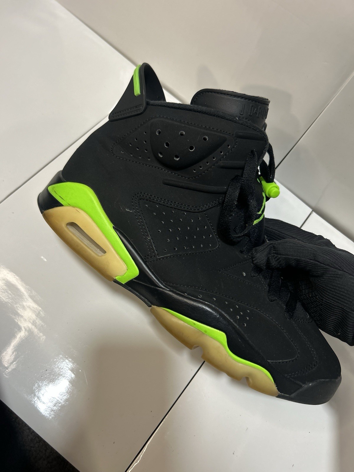 RIGHT SHOE ONLY Air Jordan 6 Retro Electric Green Black CT8529-003 Men Size 10.5