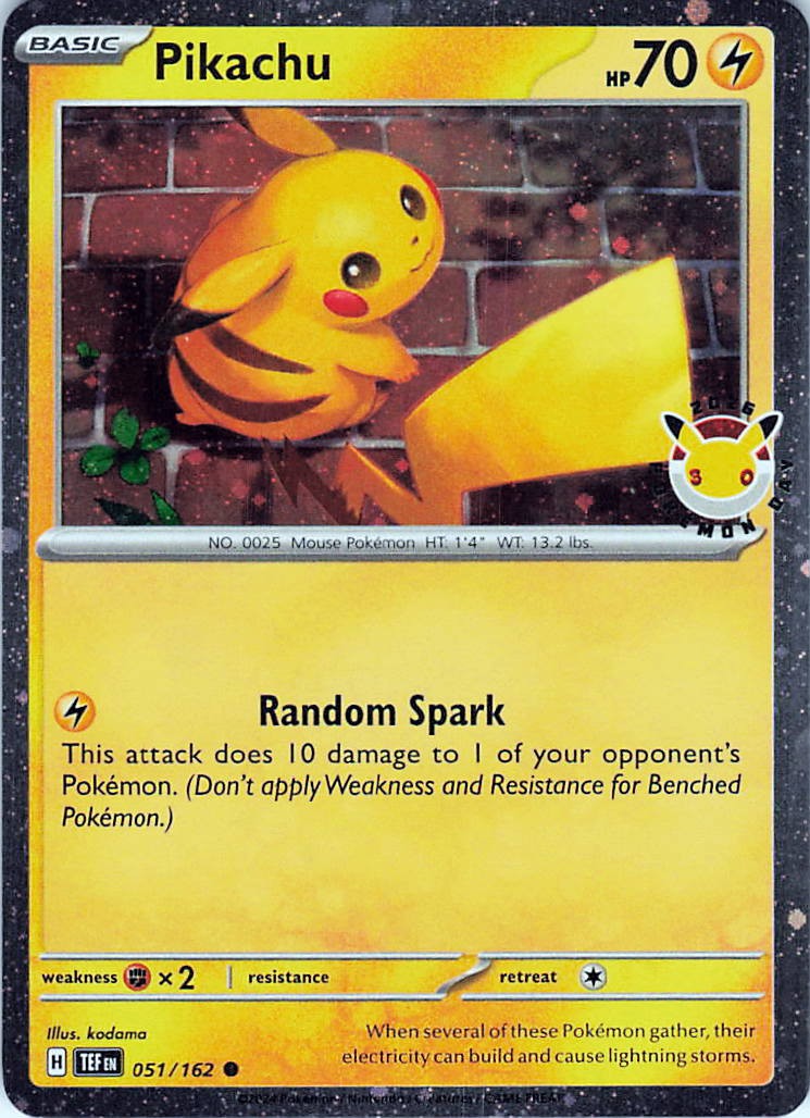 Pikachu (Pokemon Day 2026) Holofoil Common NM 051/162