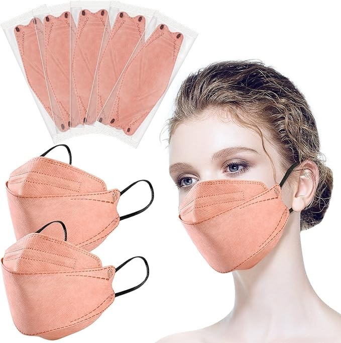 100Pcs KF94 Masks, Individually Wrapped 3D Fish Type Masks for Adult, 4 Layer