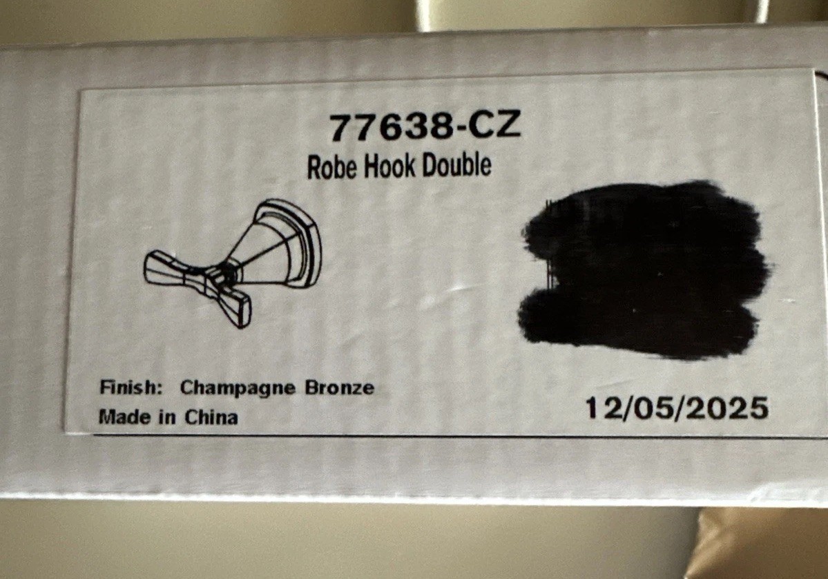 Delta Stryke Double Robe Hook Champagne Bronze Finish Bathware 77638-CZ