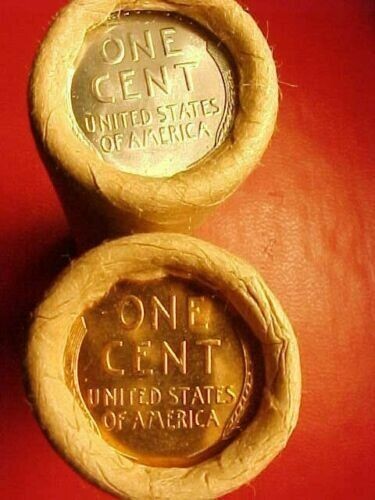 1909 VDB / 1919-S BU TAIL WHEAT STEEL END ORIGINAL BANK WRAP ROLLS LINCOLN PENNY 1909 VDB / 1919-S BU TAIL WHEAT STEEL END ORIGINAL BANK WRAP ROLLS LINCOLN PENNY
