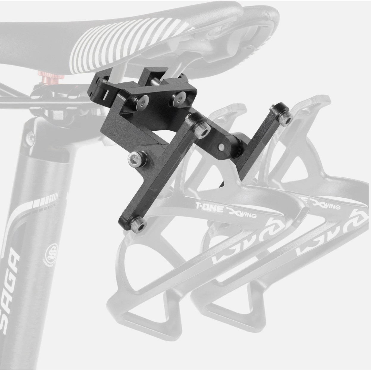 CyclingDeal Bicycle Saddle Double Water Bottle Cage Mount Holder Only CyclingDeal Bicycle Saddle Double Water Bottle Cage Mount Holder Only