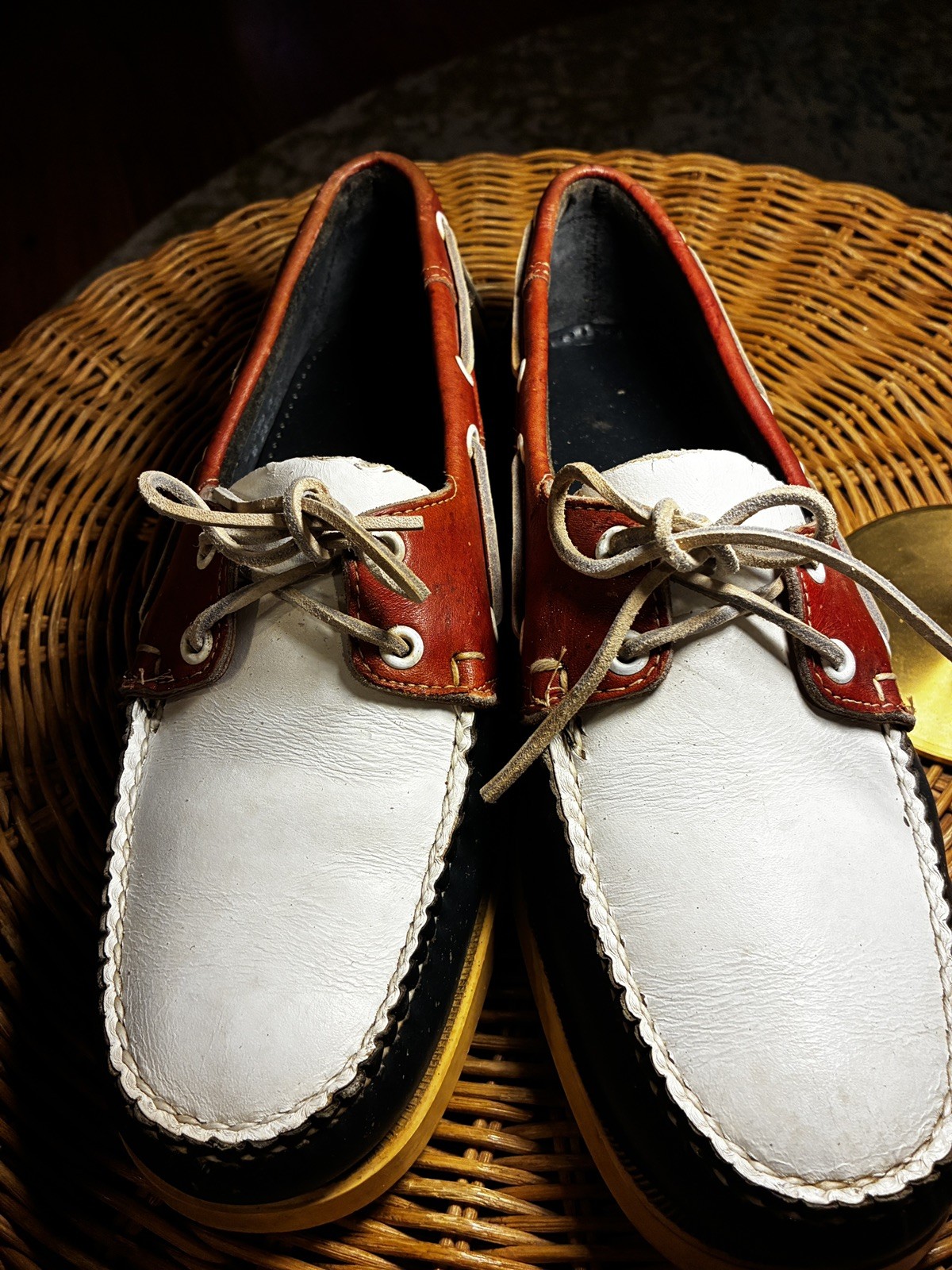 Actual America’s cup Vintage Sebago Men\'s Blue Leather Boat Shoes Loafer 10.5 