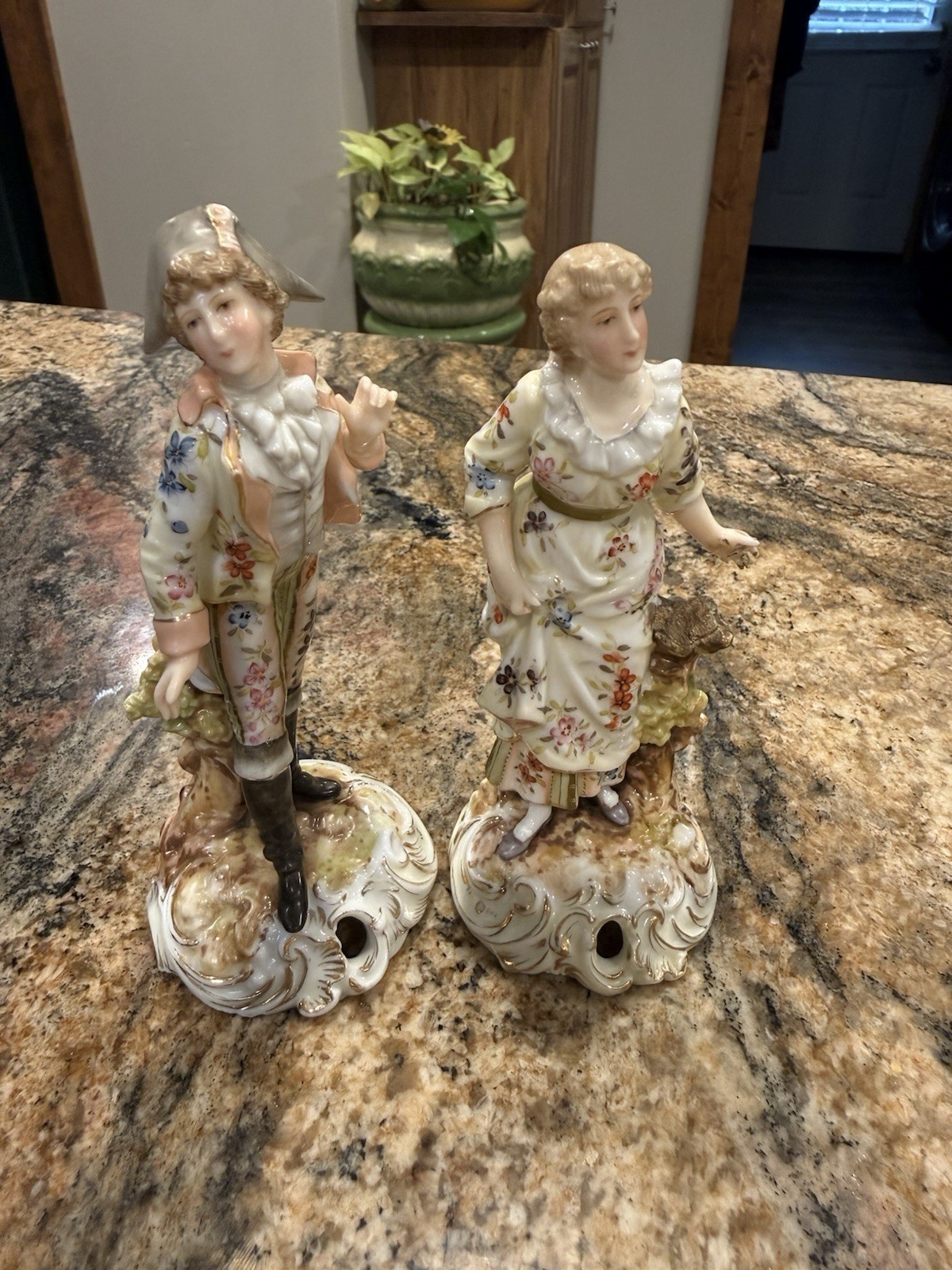 Antique Volkstedt Dresden Porcelain Figurine Pair Triebner Ens Eckert Mold 233