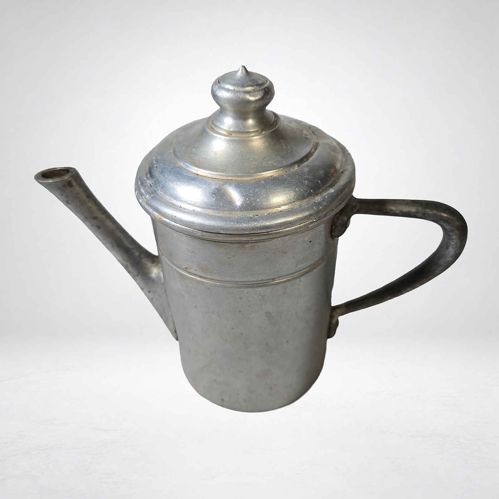 Vintage Aluminum Coffee Pot Made in Italy Finial Lid Rustic Kitchen Decor