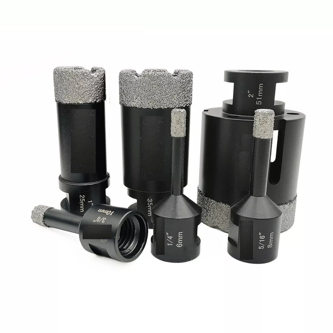 6pcs/set Diamond Dry Drilling Bit for Tile Ceramic Drill Hole Saw 5/8-11 Grinder