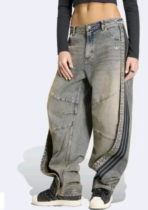 Adidas ADILENIUM 5.0 BANANA OVERLAY DENIM PANTS Jeans 26x32 Size 26 New Nwt