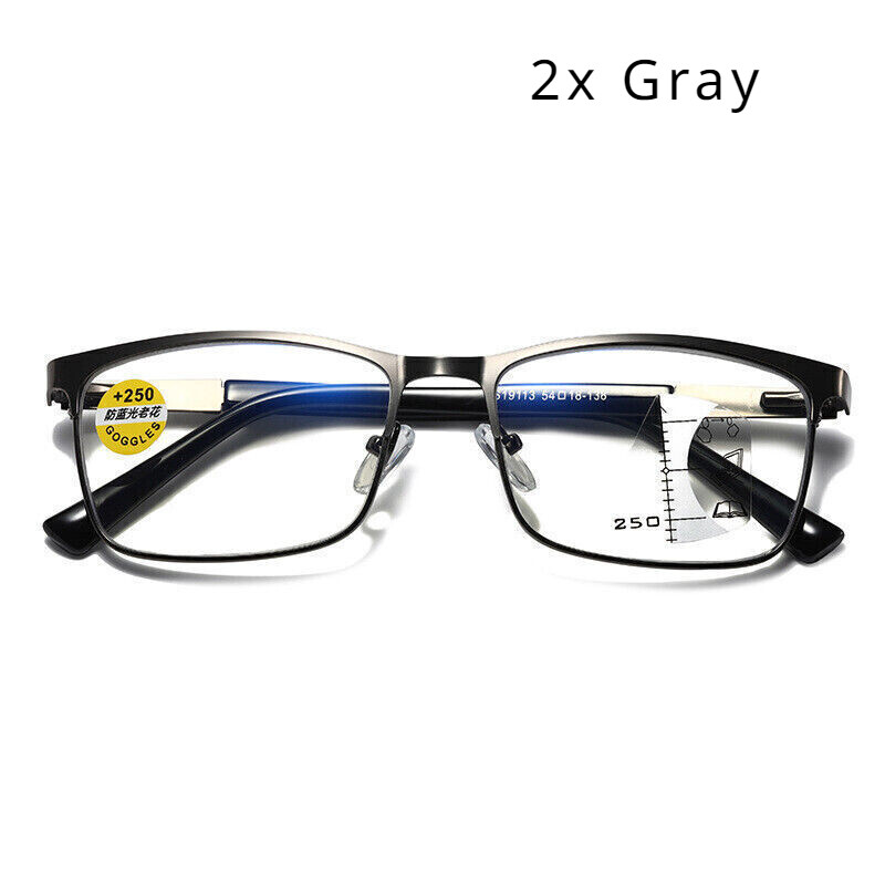 2 Pairs Metal Progressive Multifocus Reading Glasses Bifocal Presbyopic Readers 2 Pairs Metal Progressive Multifocus Reading Glasses Bifocal Presbyopic Readers